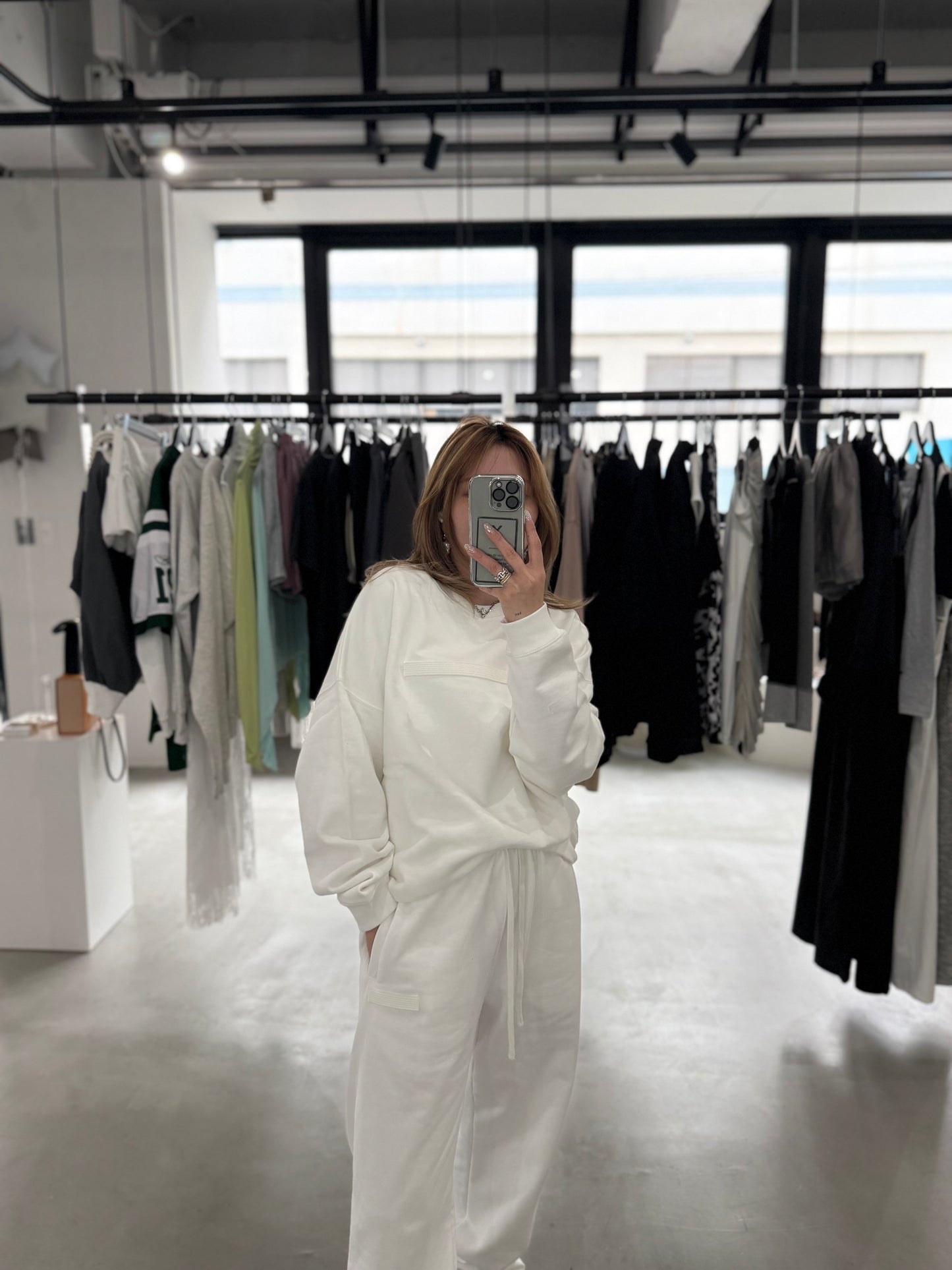 10.0oz LOOSE WIDE SWEAT "WHITE"