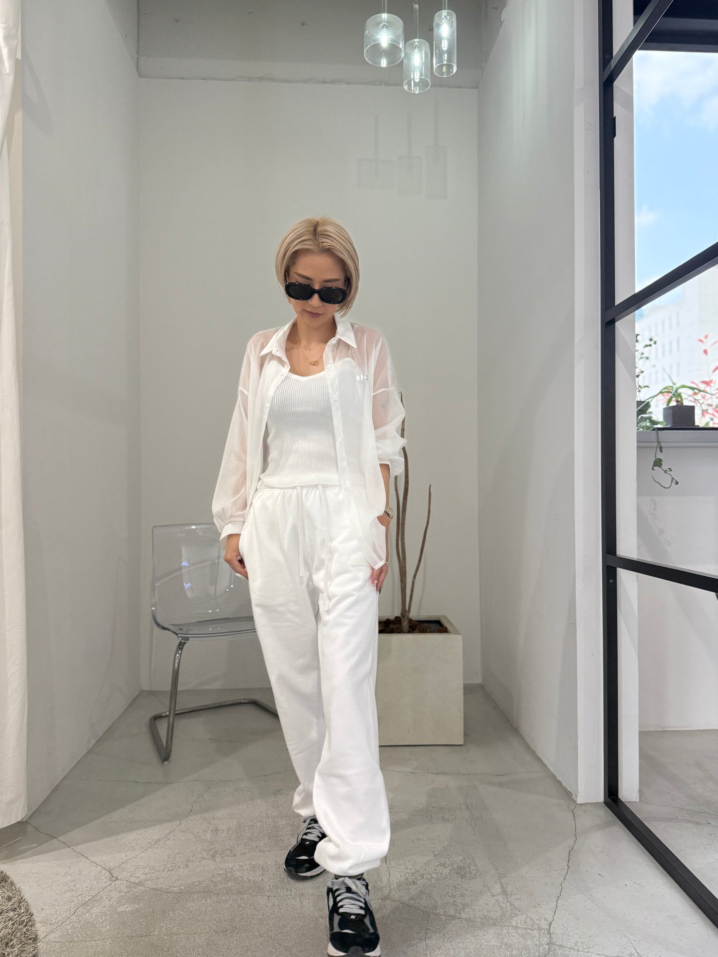 AIRY SHEER SHIRT "WHITE"