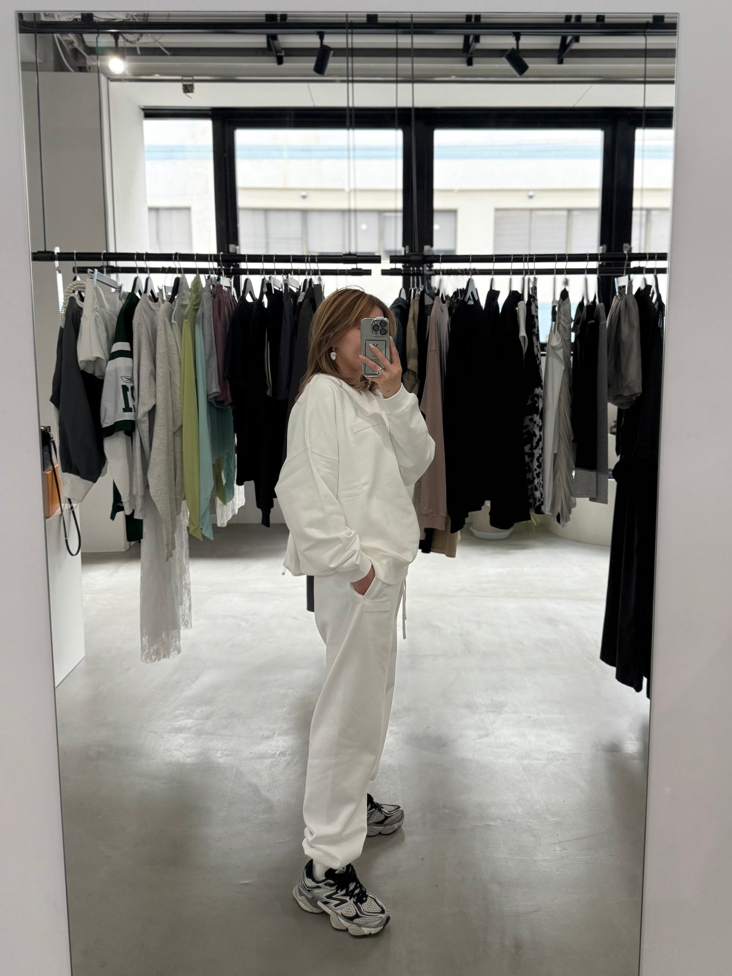 10.0oz LOOSE WIDE SWEAT "WHITE"