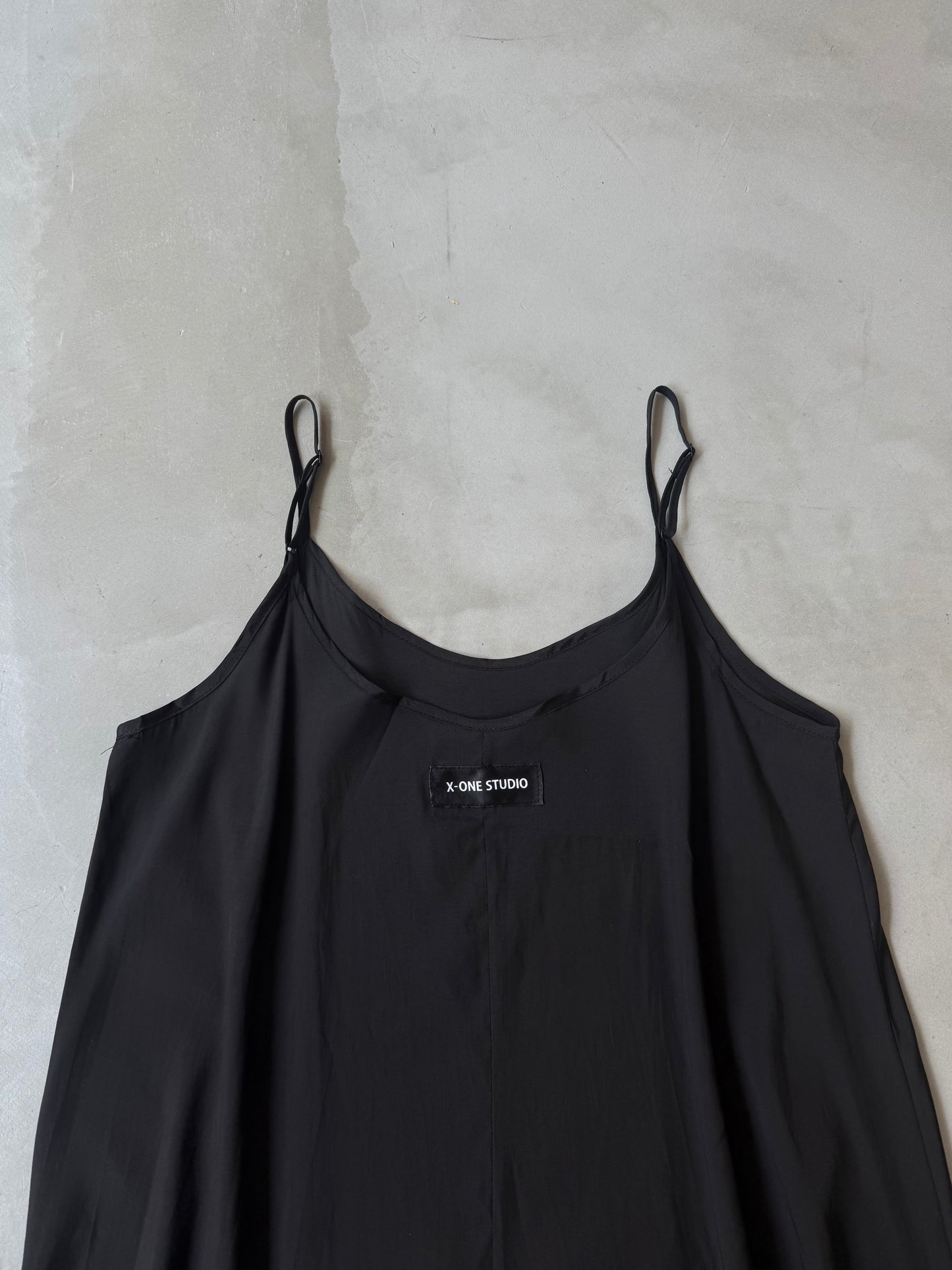 SATIN LONG DRESS "BLACK"