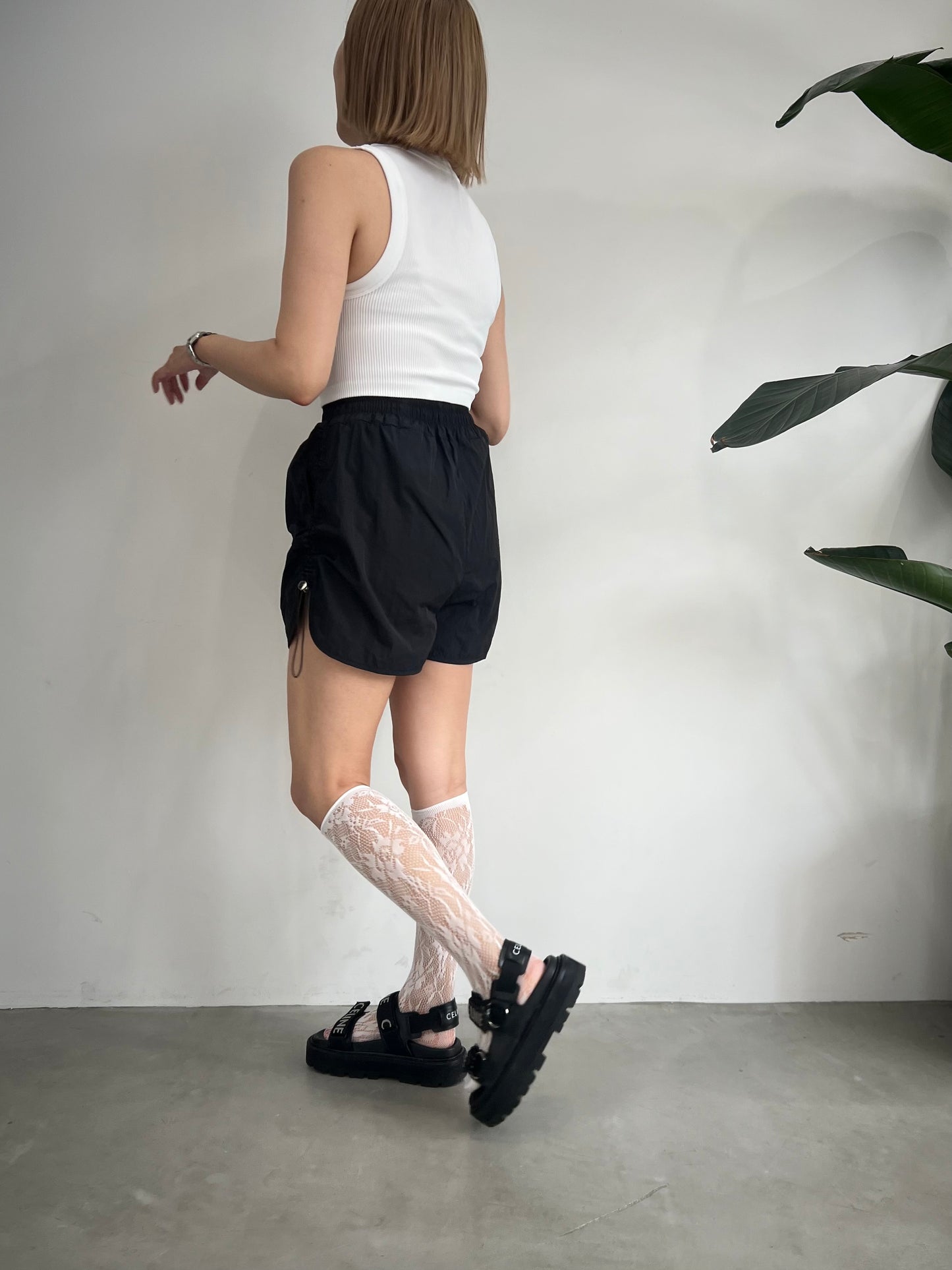 NYLON SHORT PANTS "BLACK"