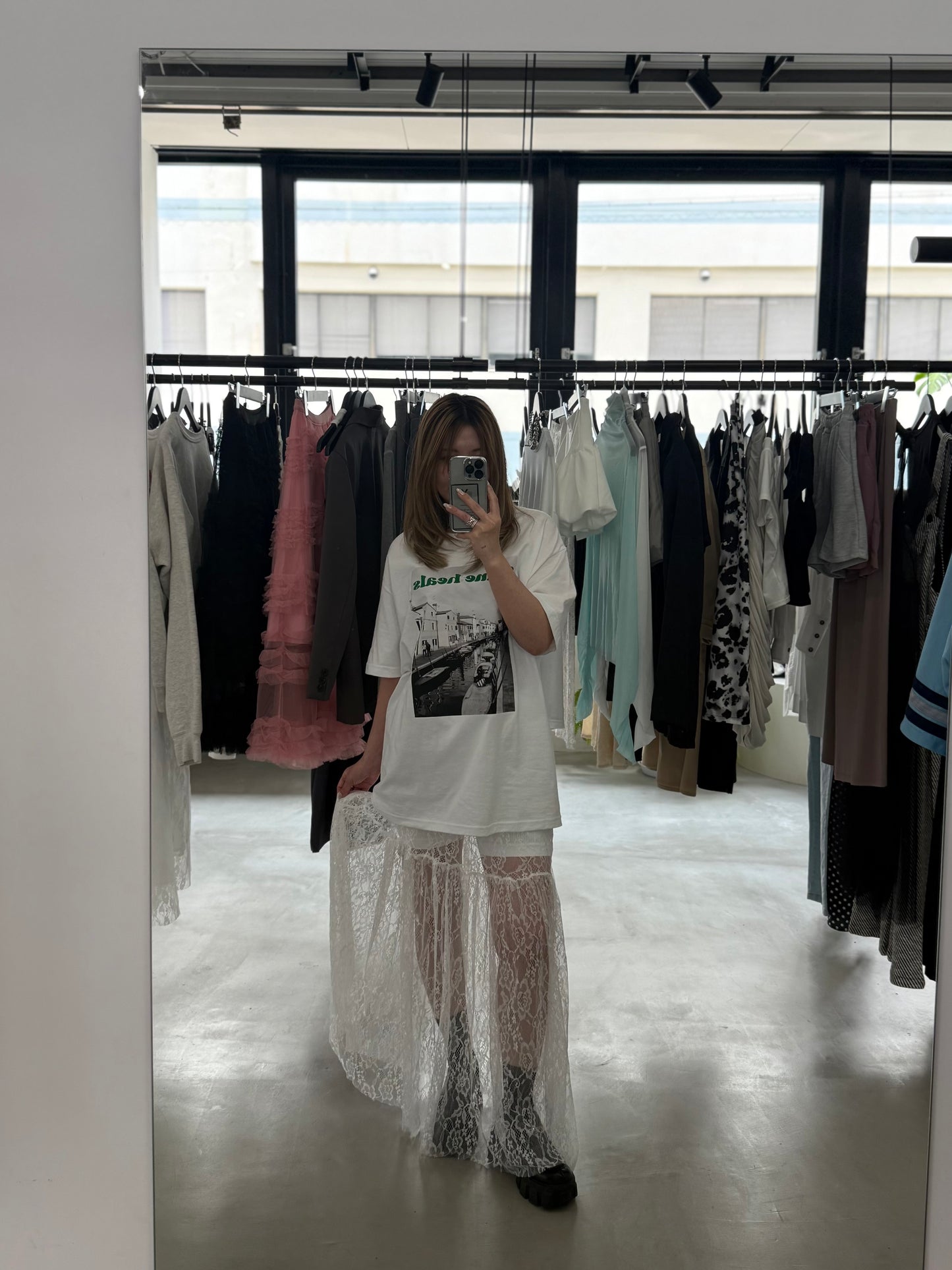 LAYERED LACE SKIRT "WHITE"