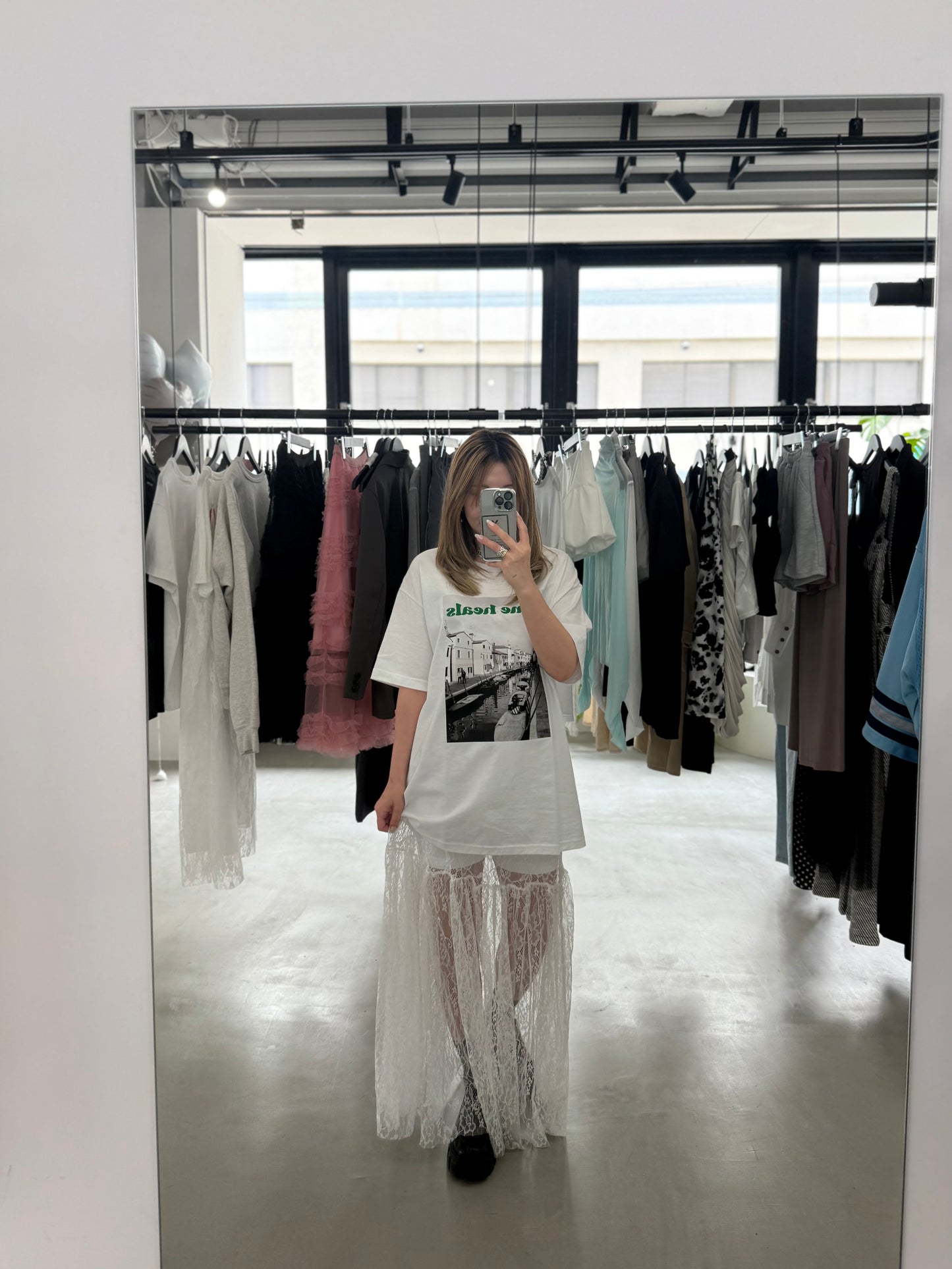 LAYERED LACE SKIRT "WHITE"