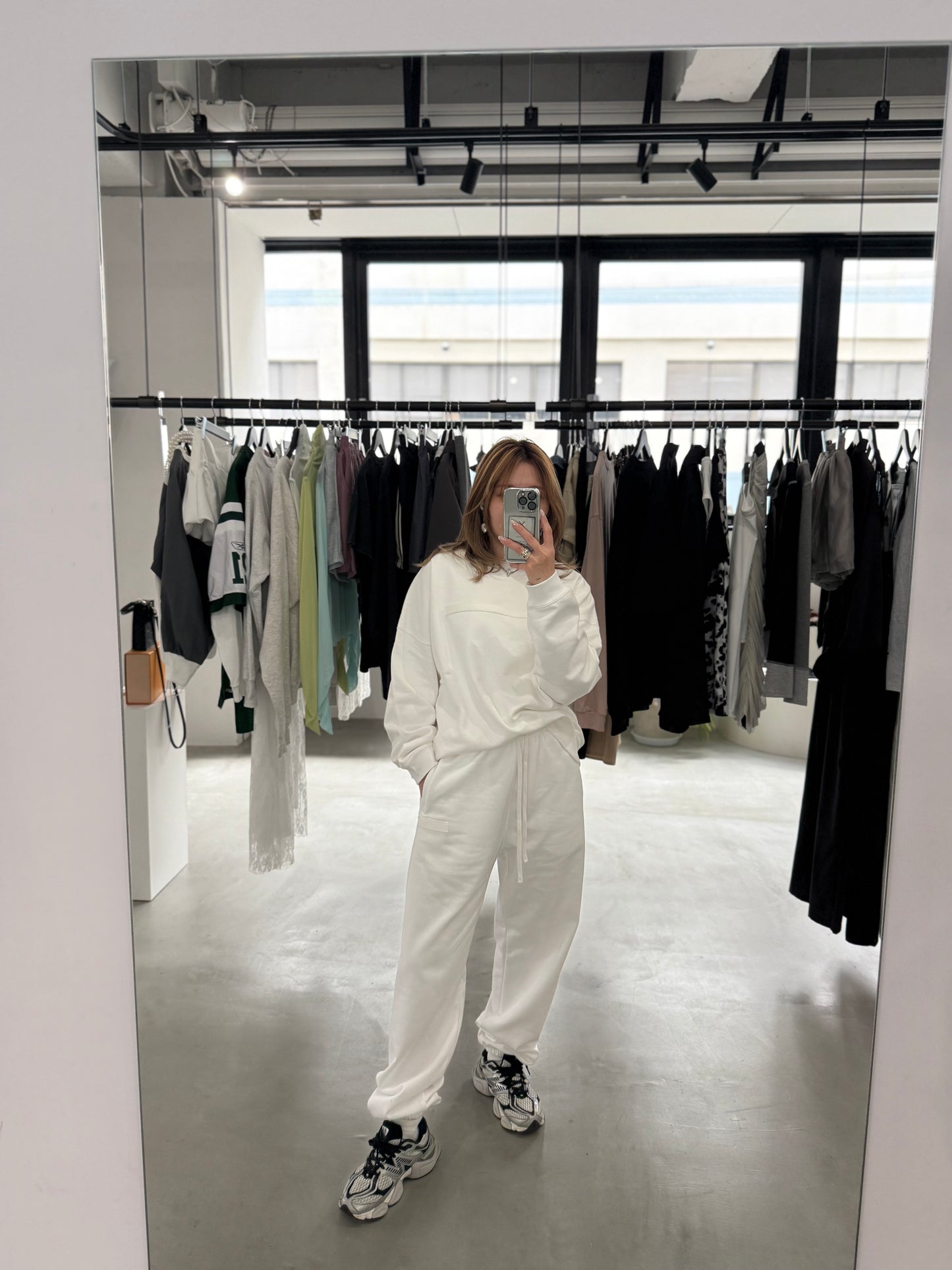 10.0oz LOOSE WIDE SWEAT "WHITE"