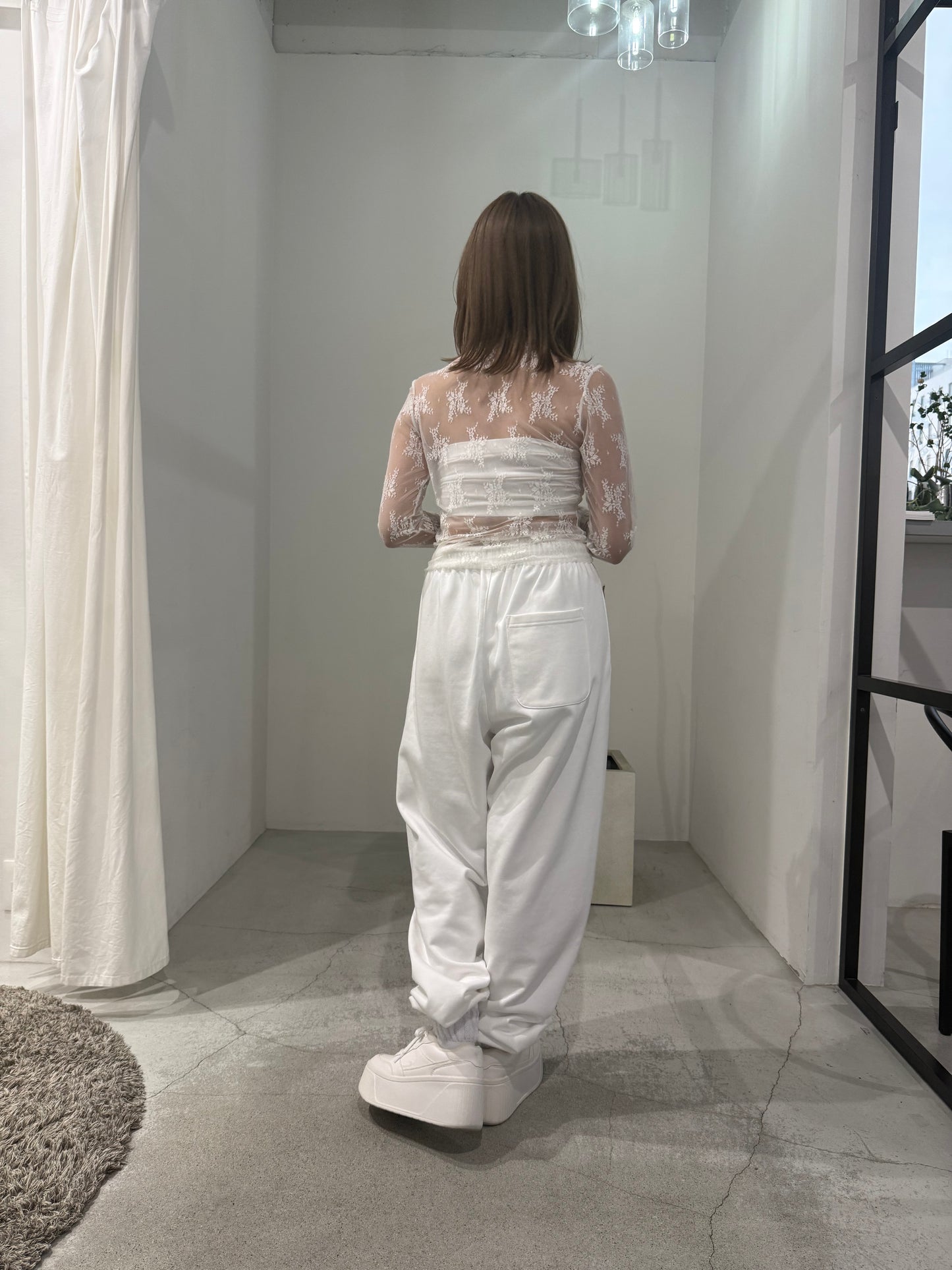 SHEER LACE TOP "WHITE"