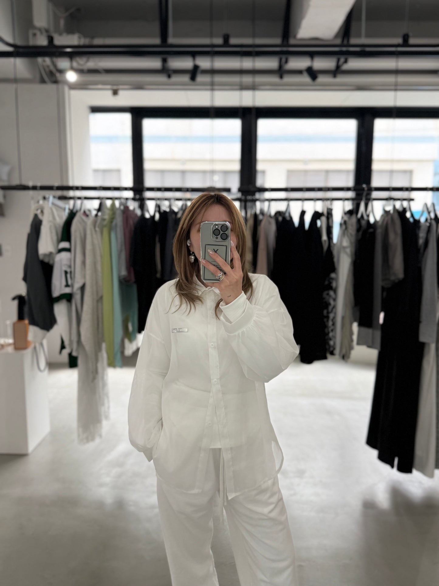 AIRY SHEER SHIRT "WHITE"