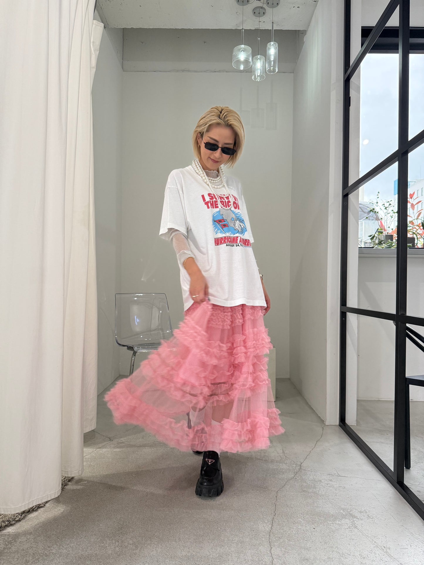 VOLUME TULLE SKIRT "PINK"