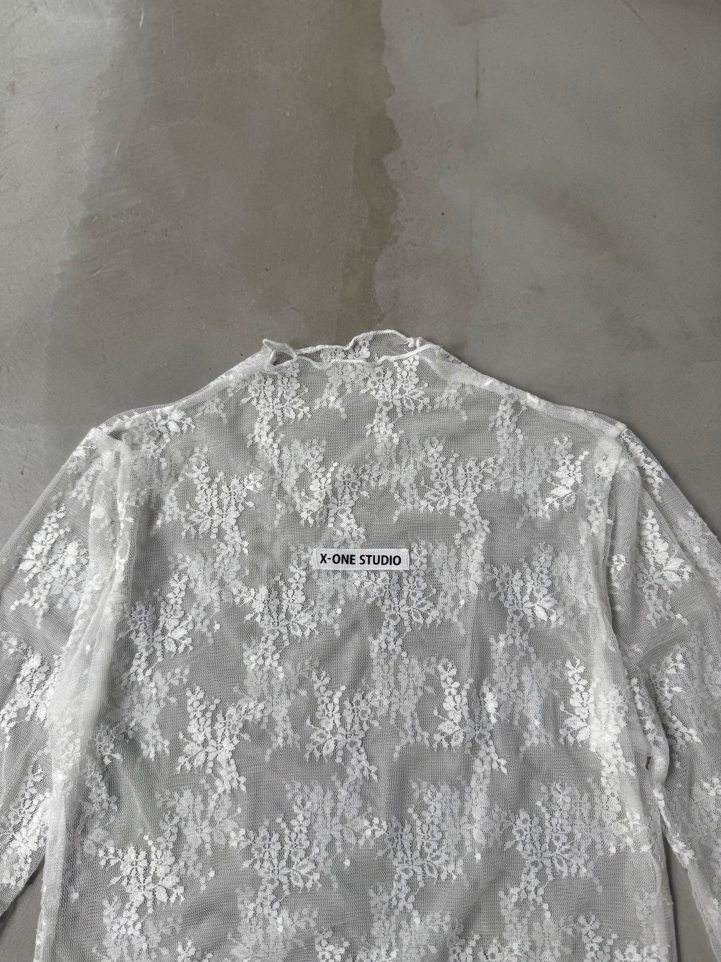 SHEER LACE TOP "WHITE"
