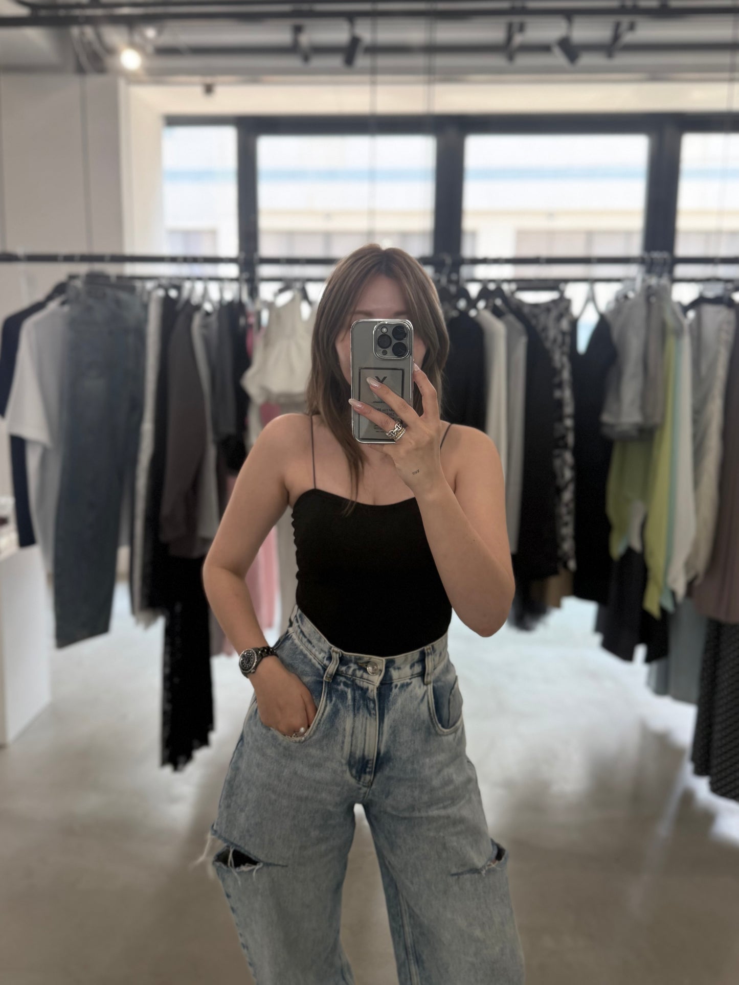 CAMI WITH CUP "BLACK"