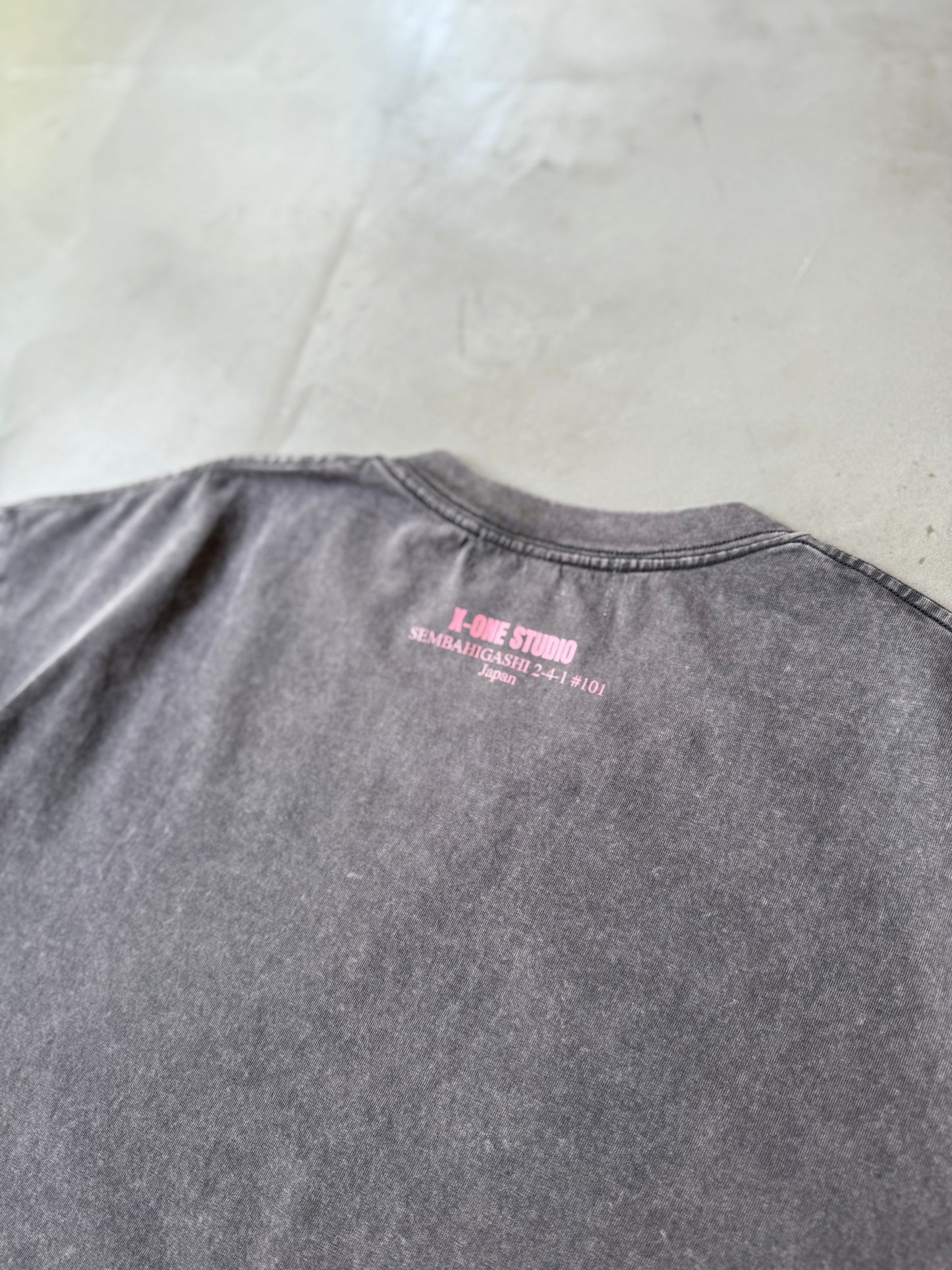 WASHED PRINT TEE "PINK"