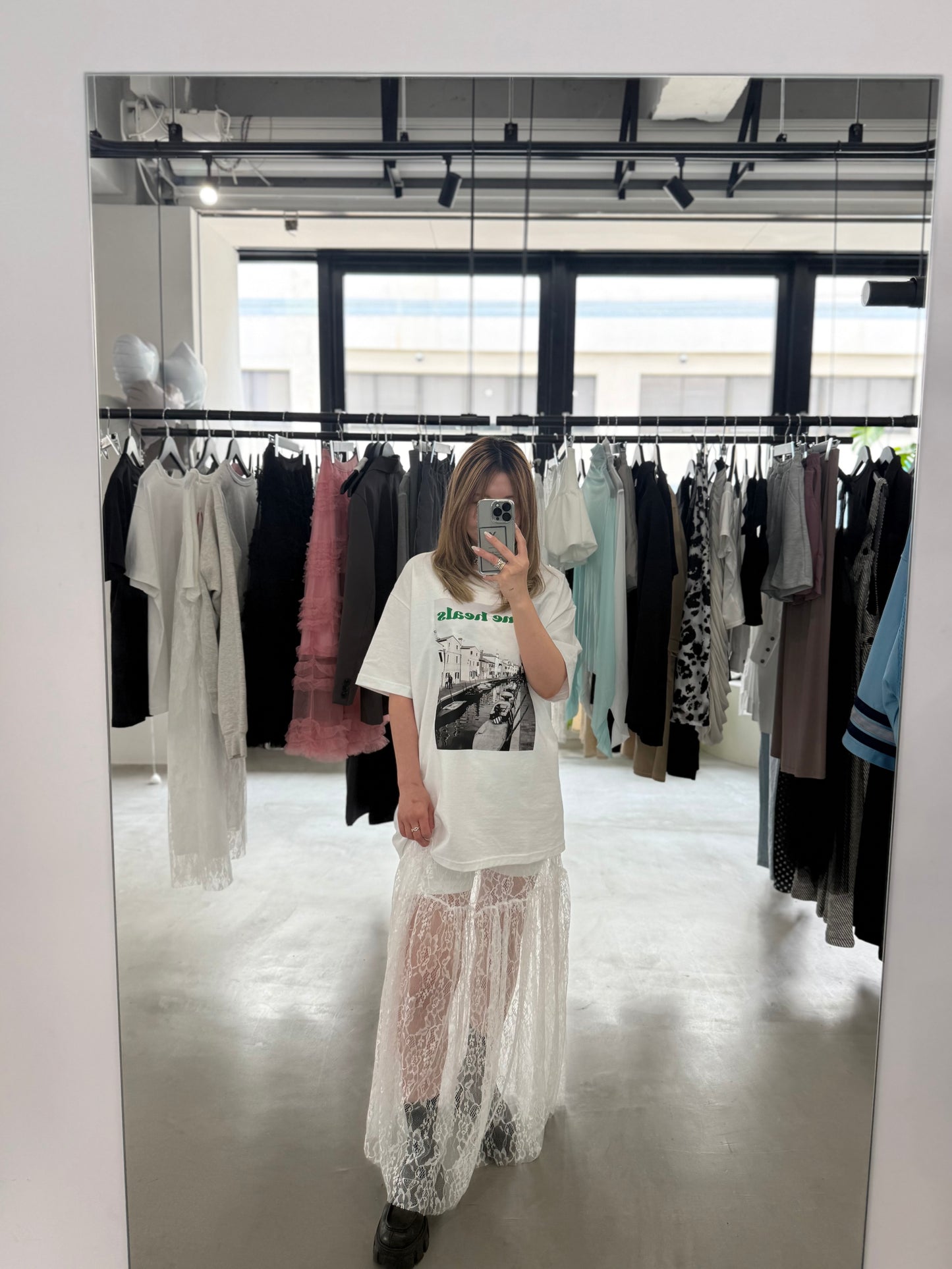 LAYERED LACE SKIRT "WHITE"