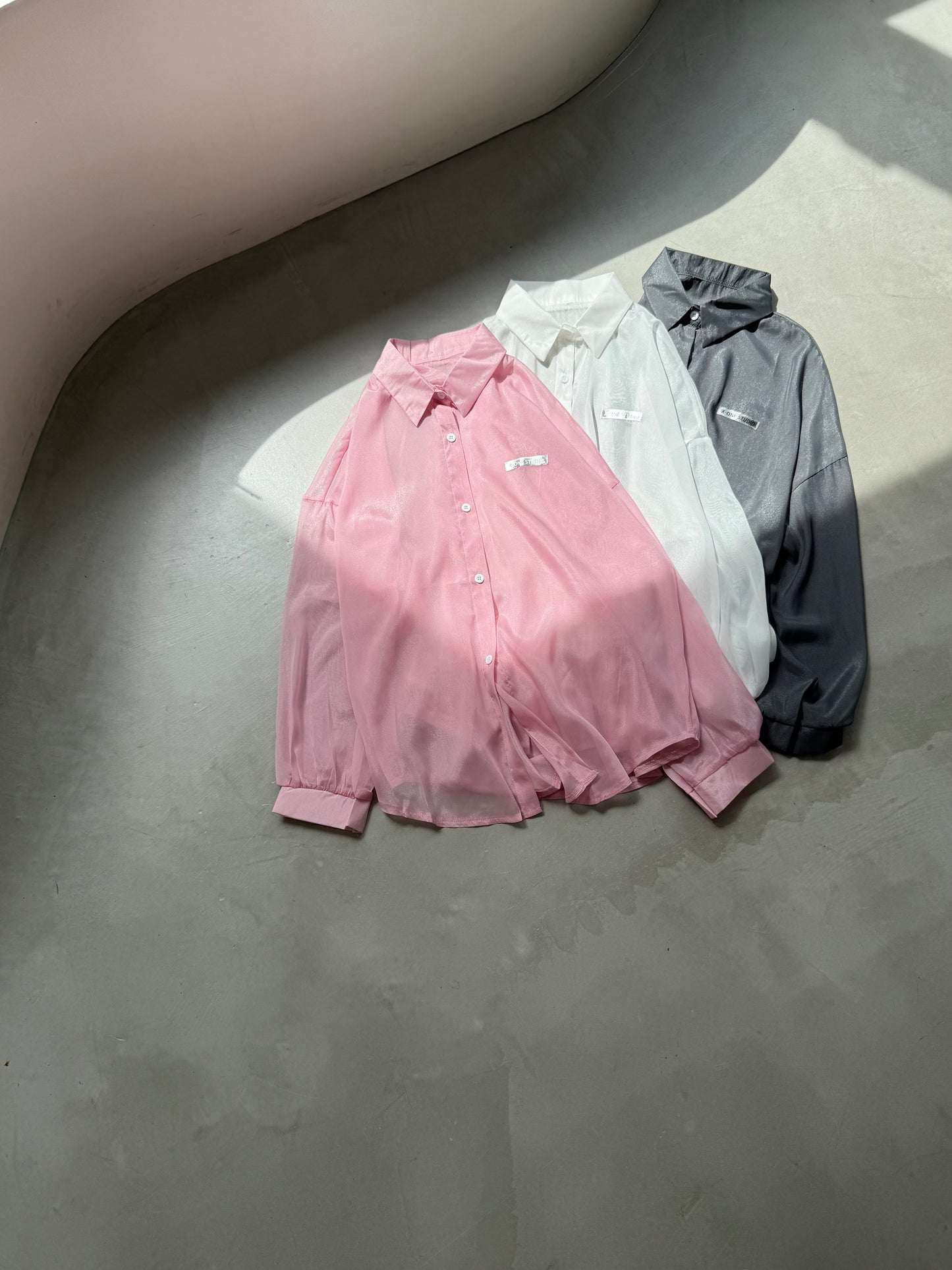 AIRY SHEER SHIRT "PINK"