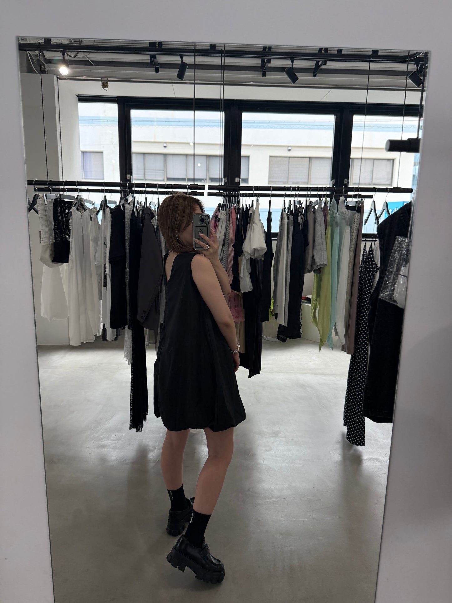 BALLON MINI DRESS "BLACK"