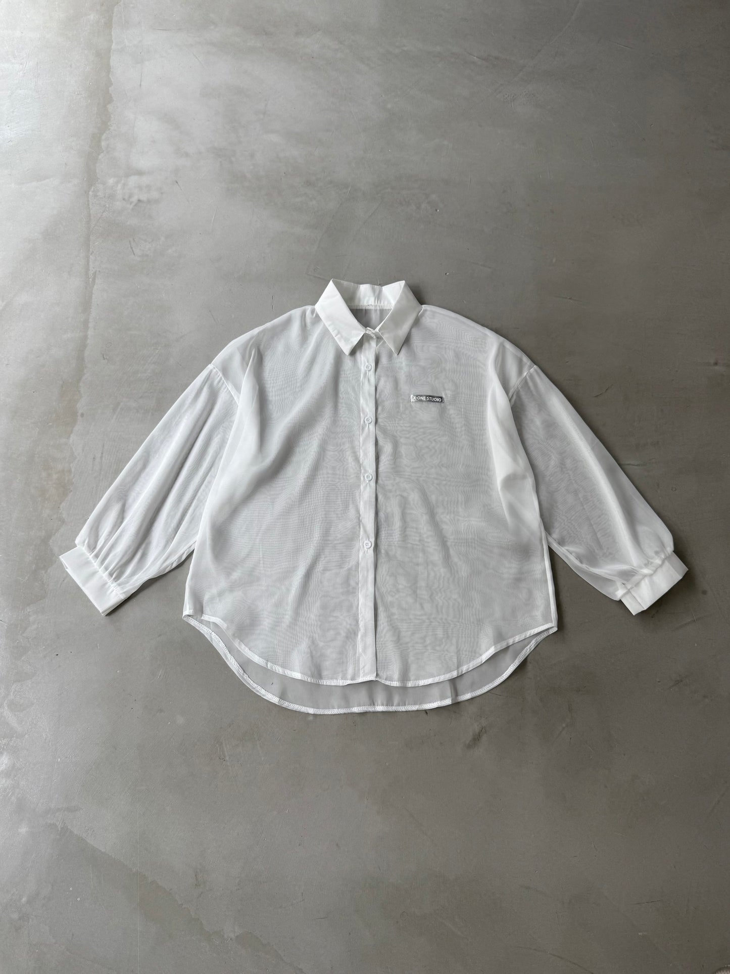 AIRY SHEER SHIRT "WHITE"
