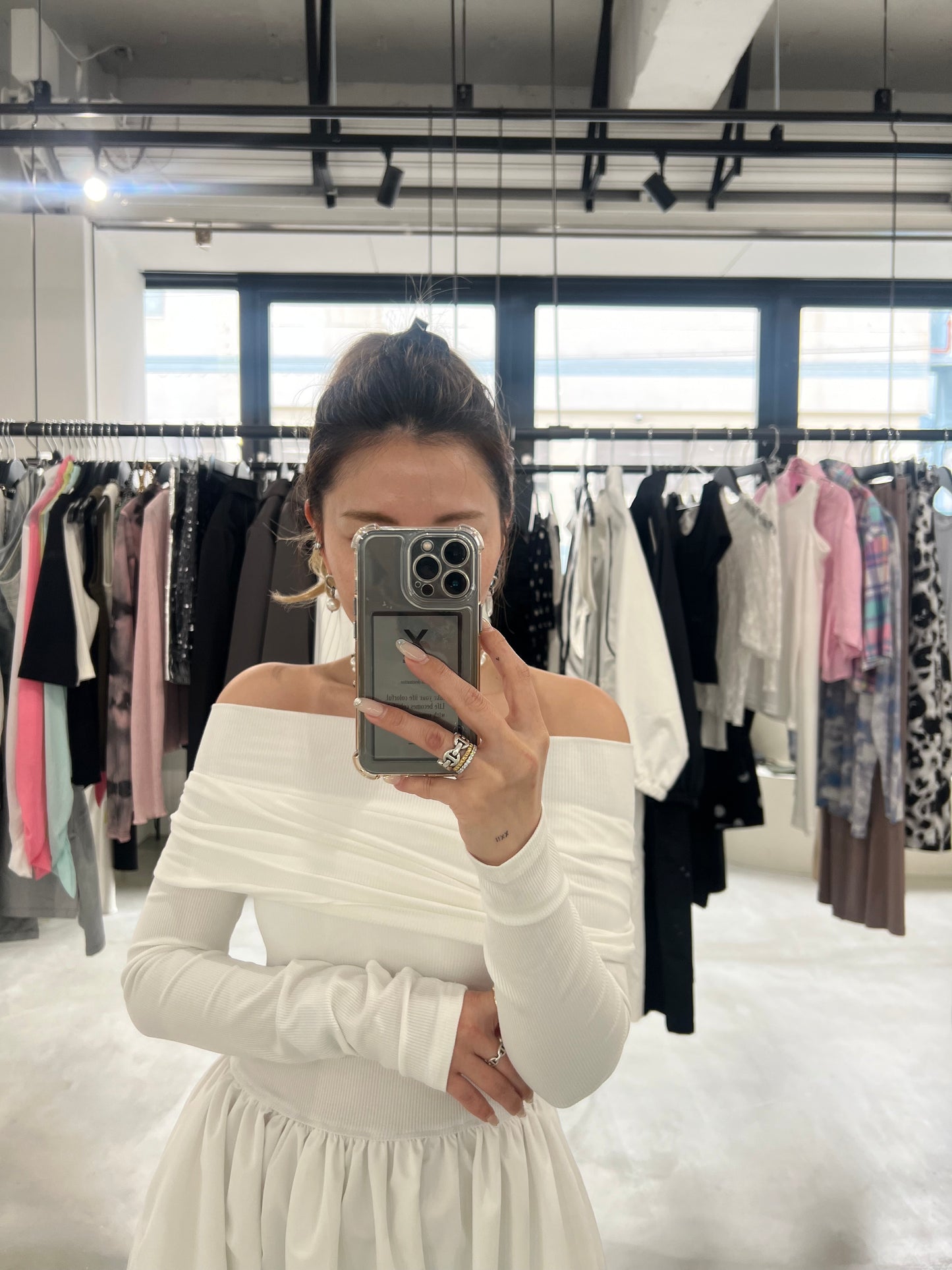DROP SHOULDER DREES "WHITE"