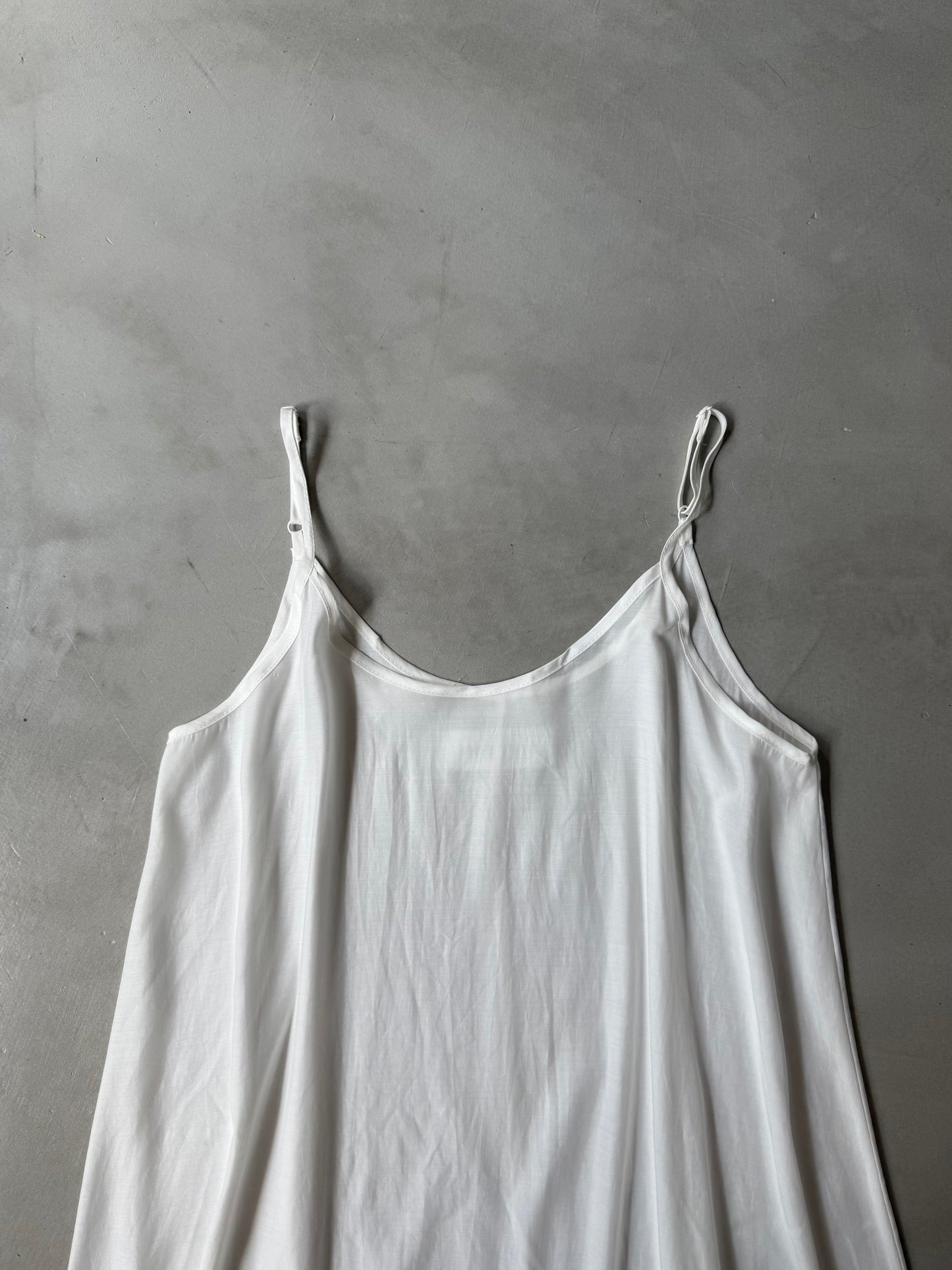 SATIN LONG DRESS "WHITE"