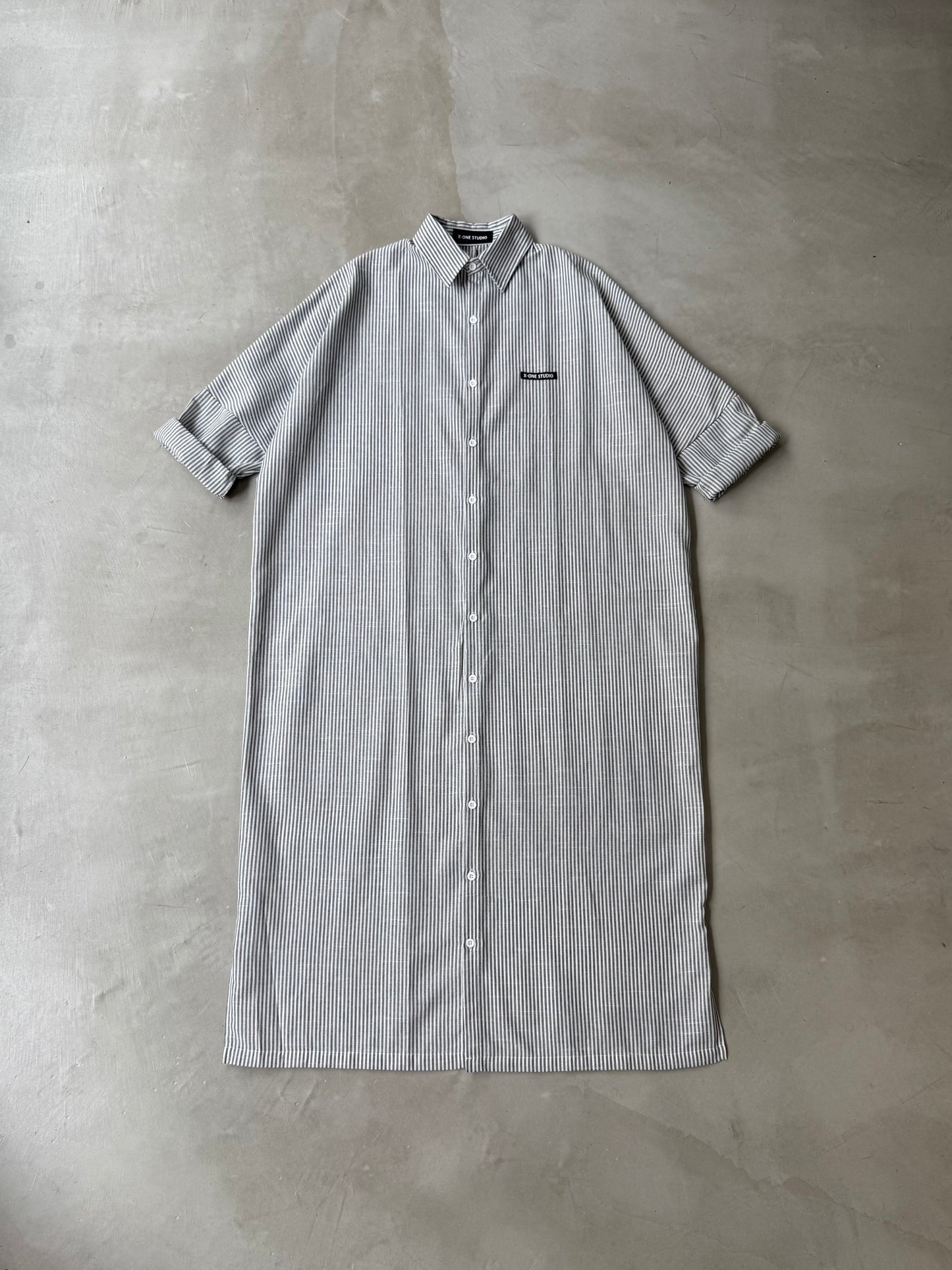 STRIPE LONG SHIRT "BLACK"