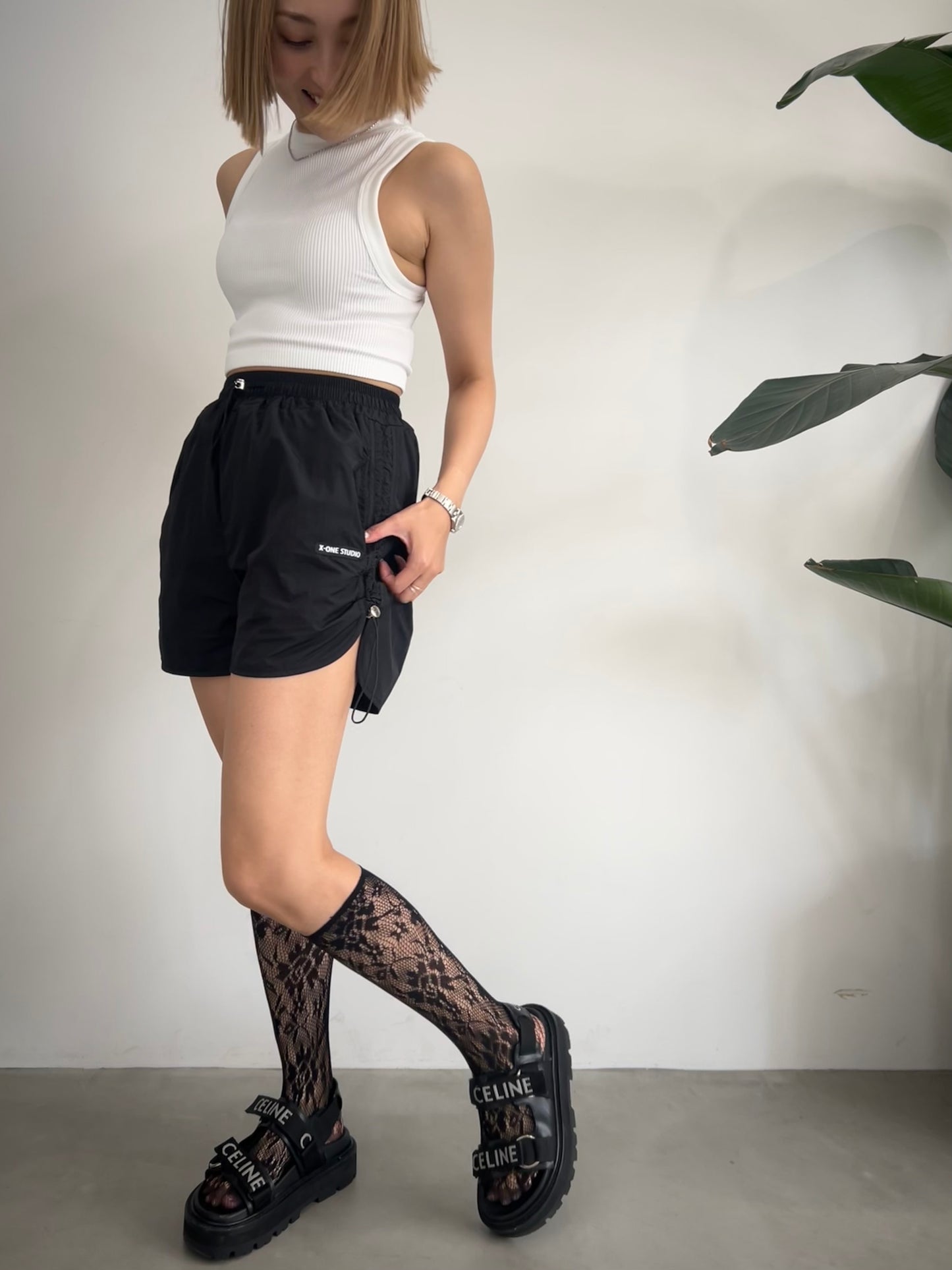 NYLON SHORT PANTS "BLACK"