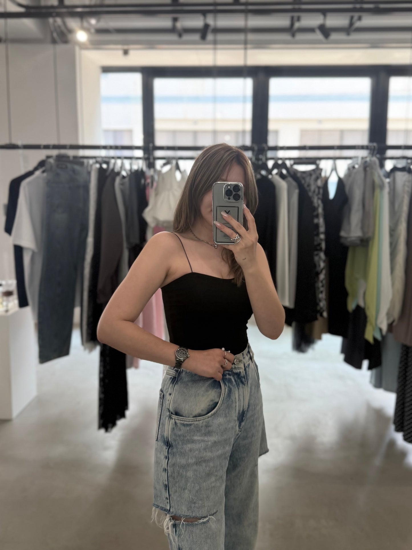CAMI WITH CUP "BLACK"