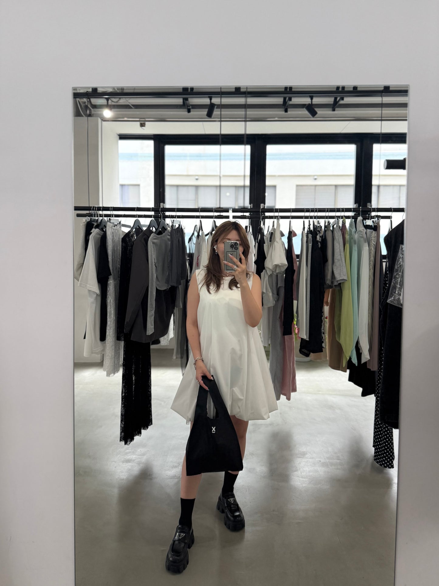 BALLON MINI DRESS "WHITE"