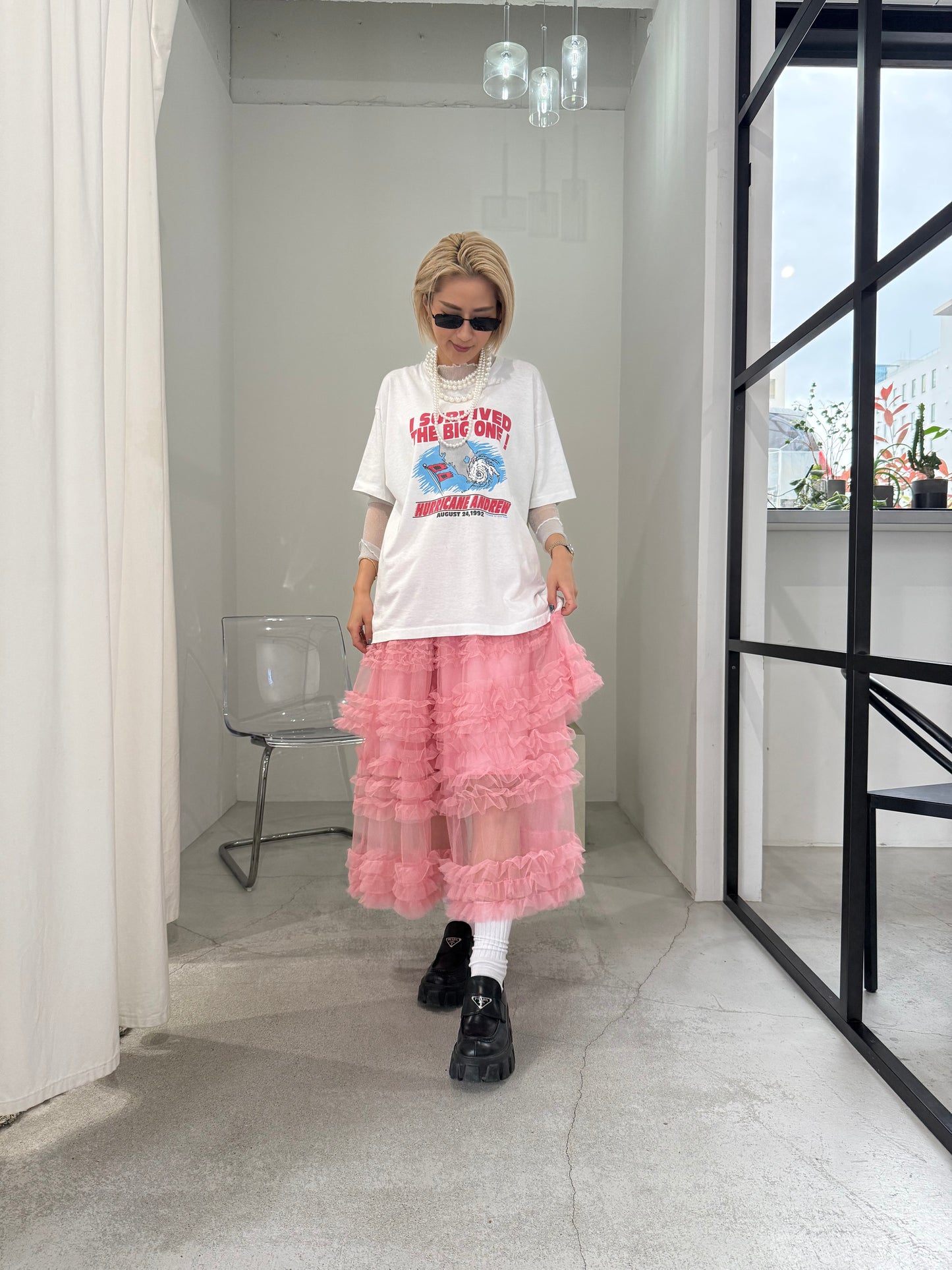 VOLUME TULLE SKIRT "PINK"