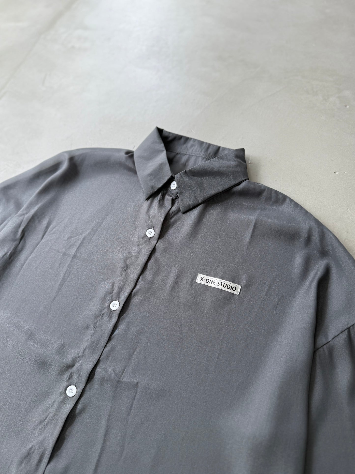 AIRY SHEER SHIRT "GRAY"
