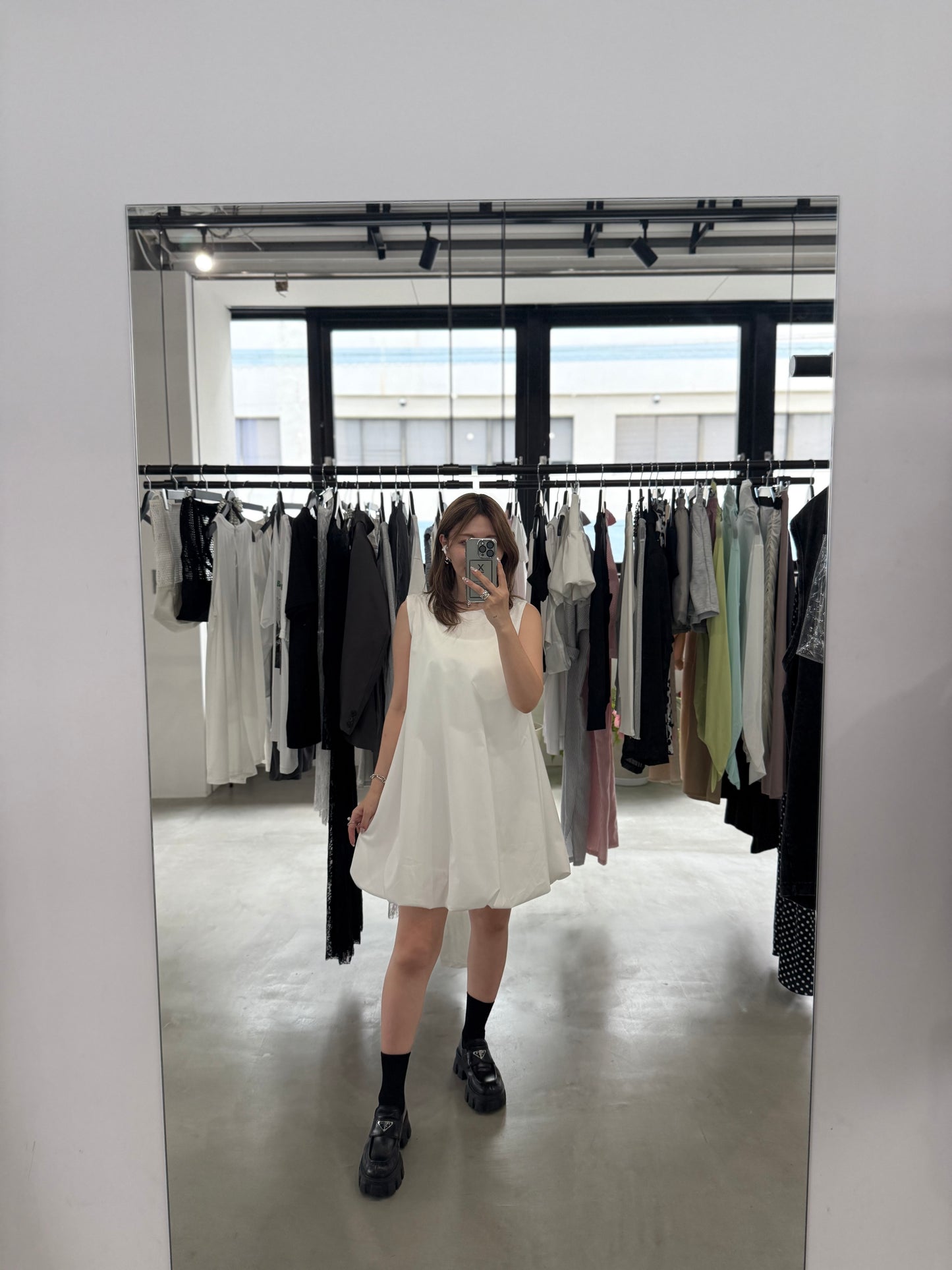 BALLON MINI DRESS "WHITE"