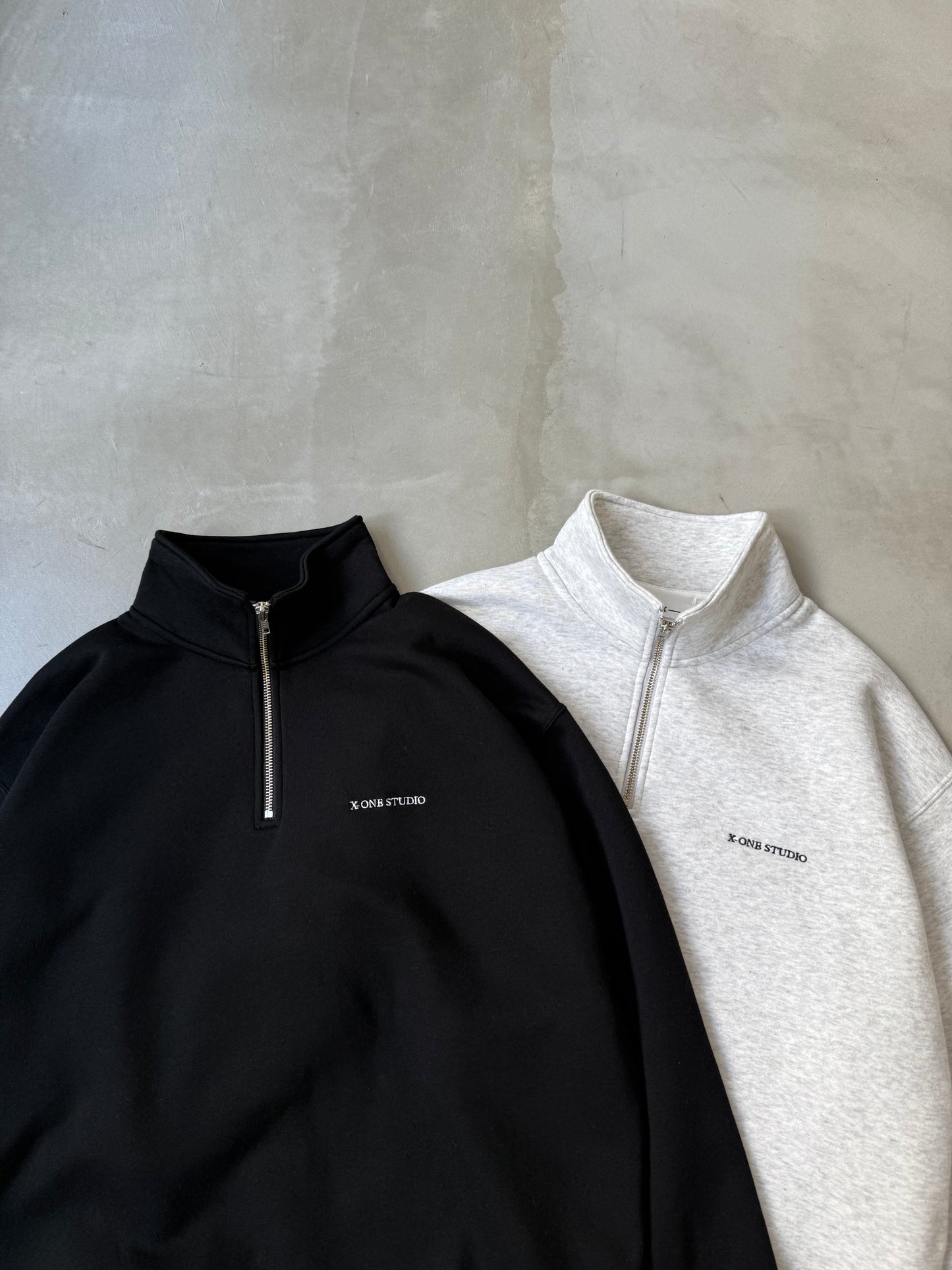 X-ONE HALF ZIP UP "ASH"