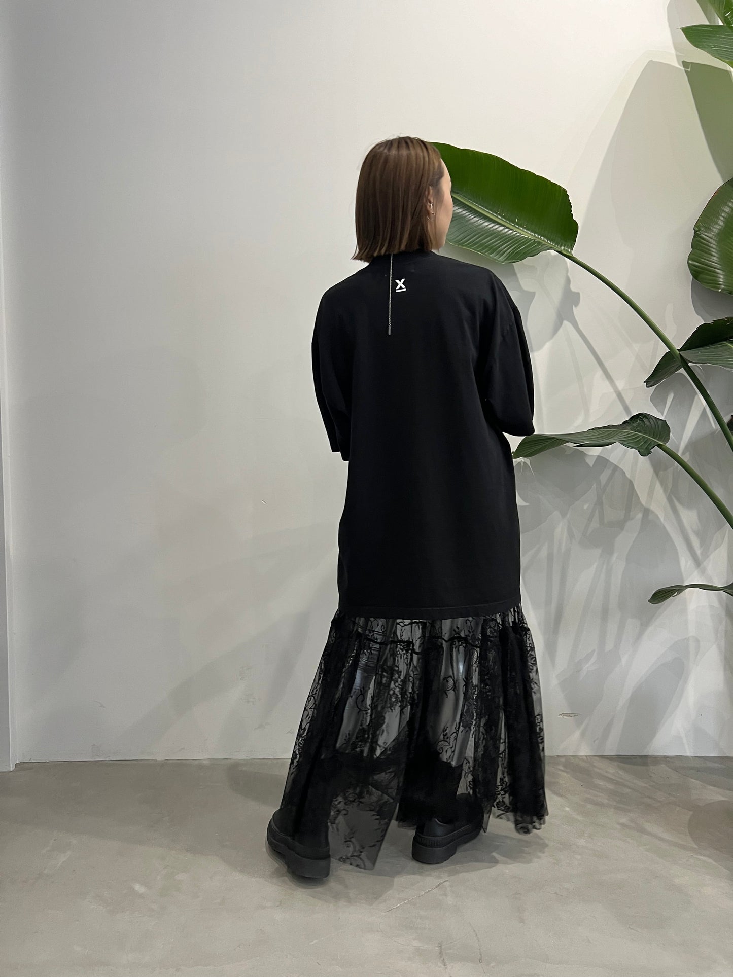 LAYERED LACE SKIRT "BLACK"