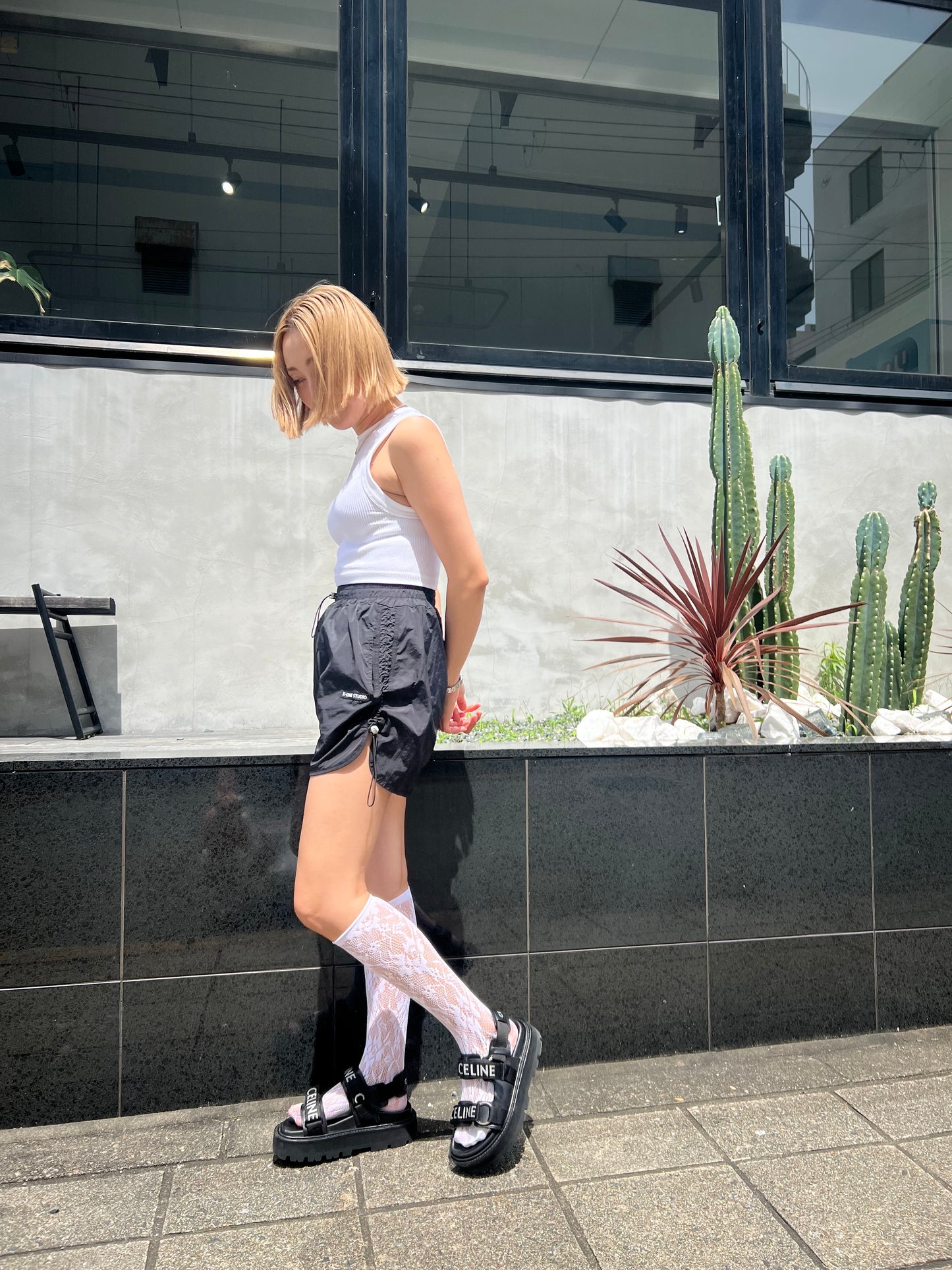 NYLON SHORT PANTS "BLACK"