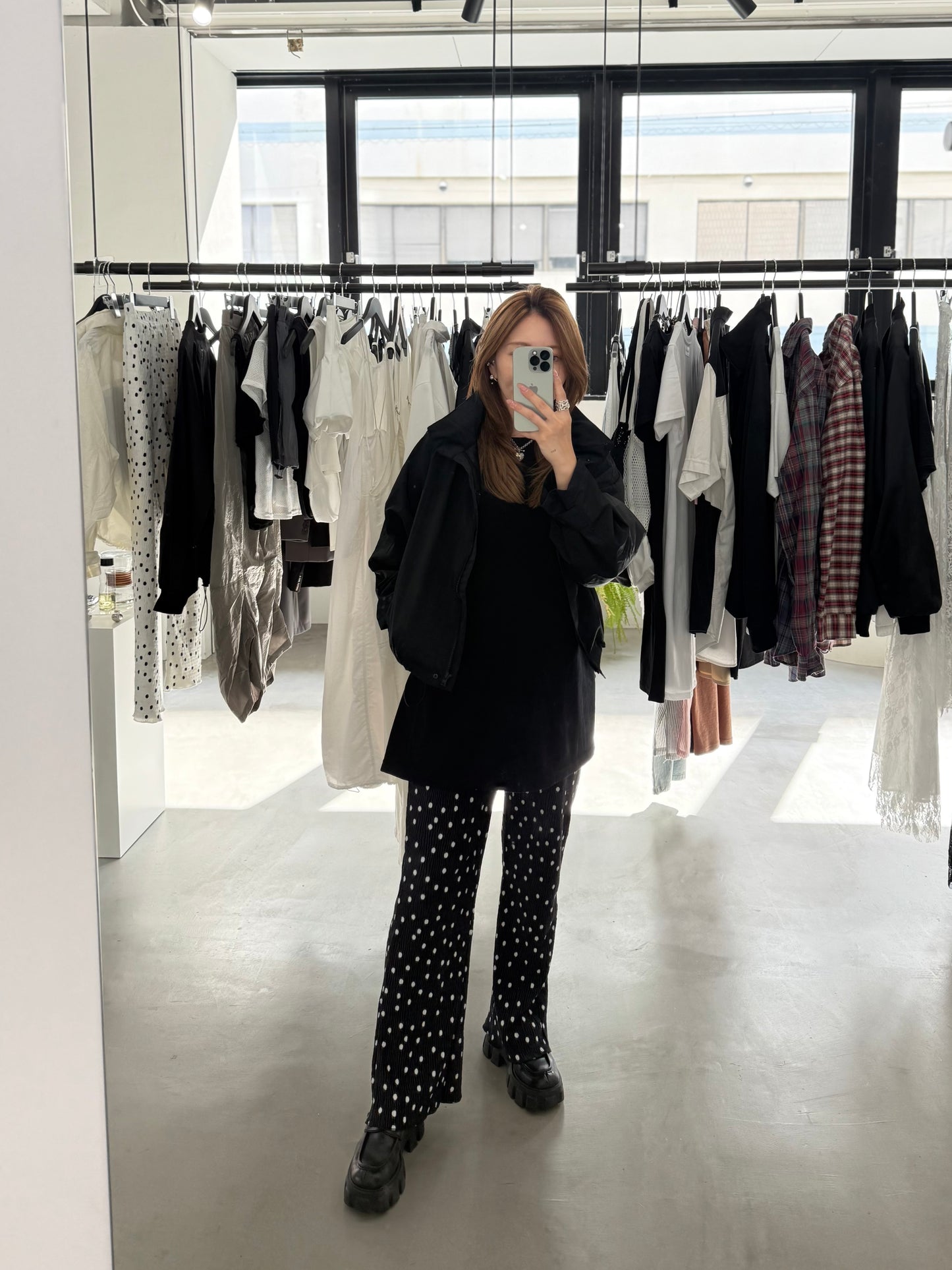 POLKA DOT PANTS "BLACK"