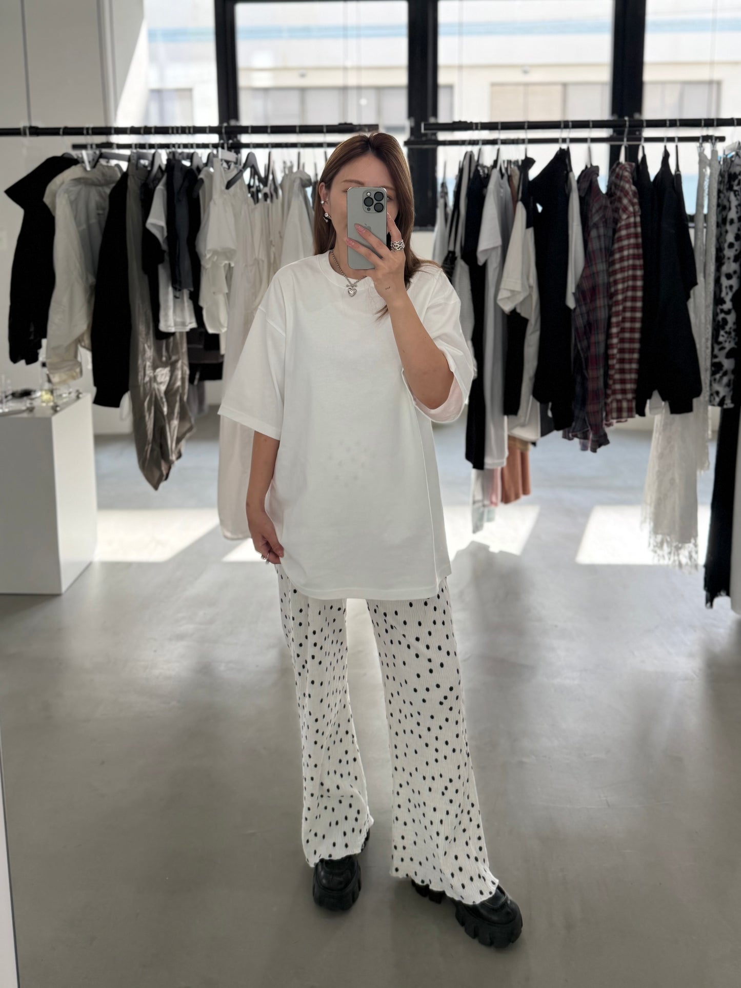 POLKA DOT PANTS "WHITE"