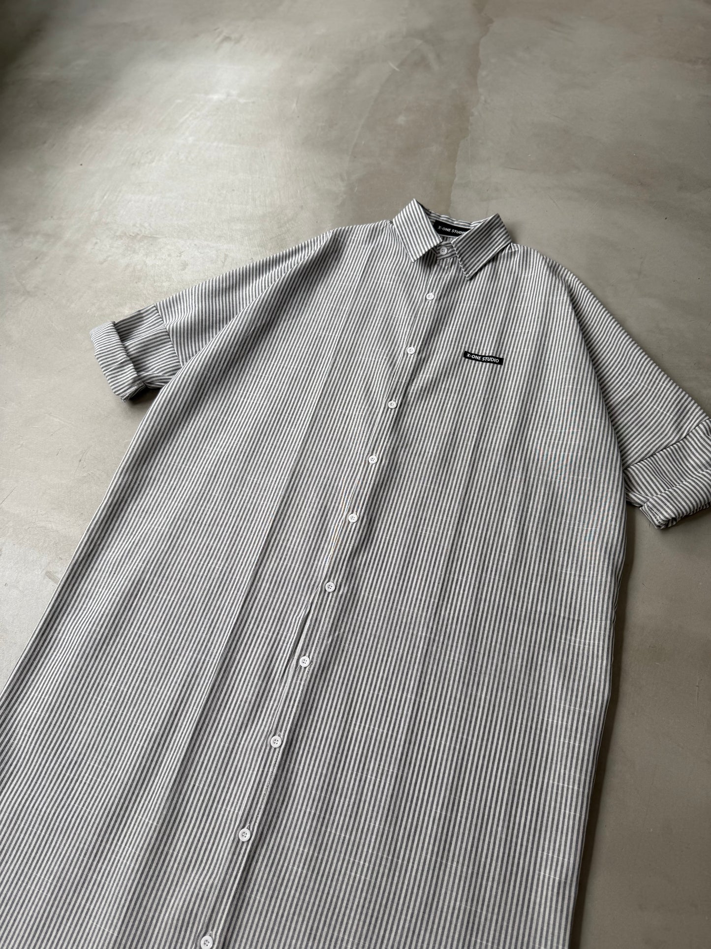 STRIPE LONG SHIRT "BLACK"