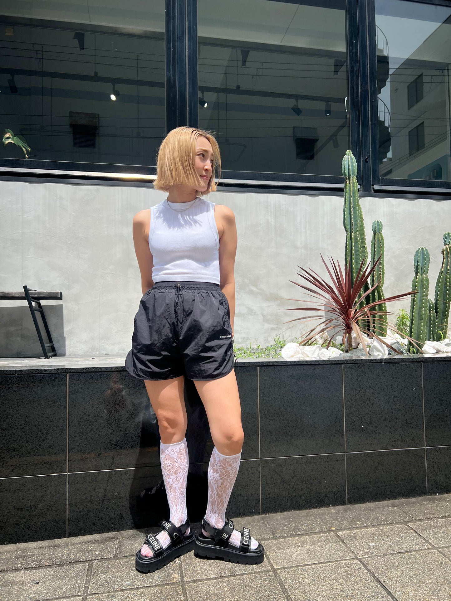 NYLON SHORT PANTS "BLACK"