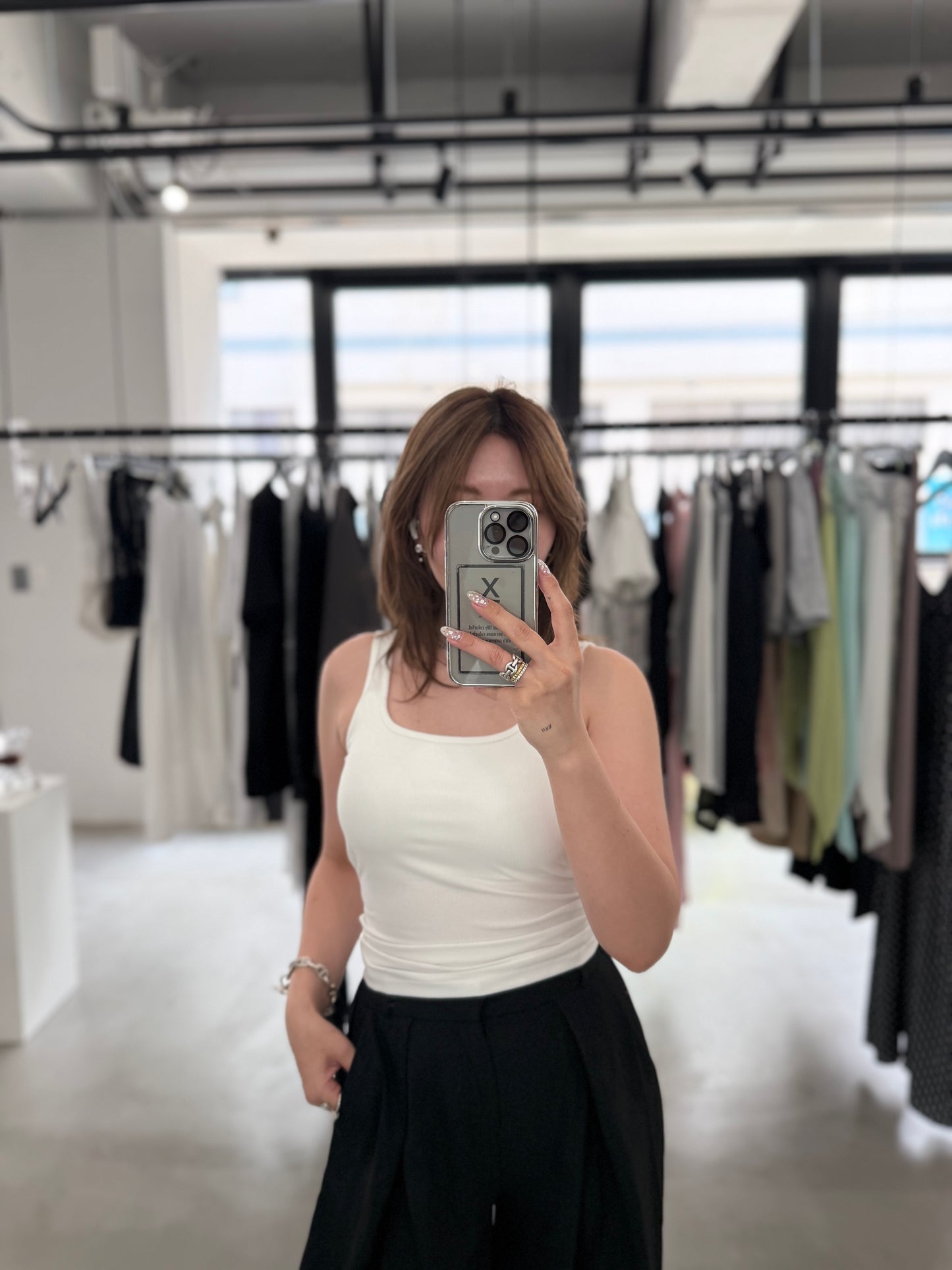 BACK OPEN TANK "WHITE