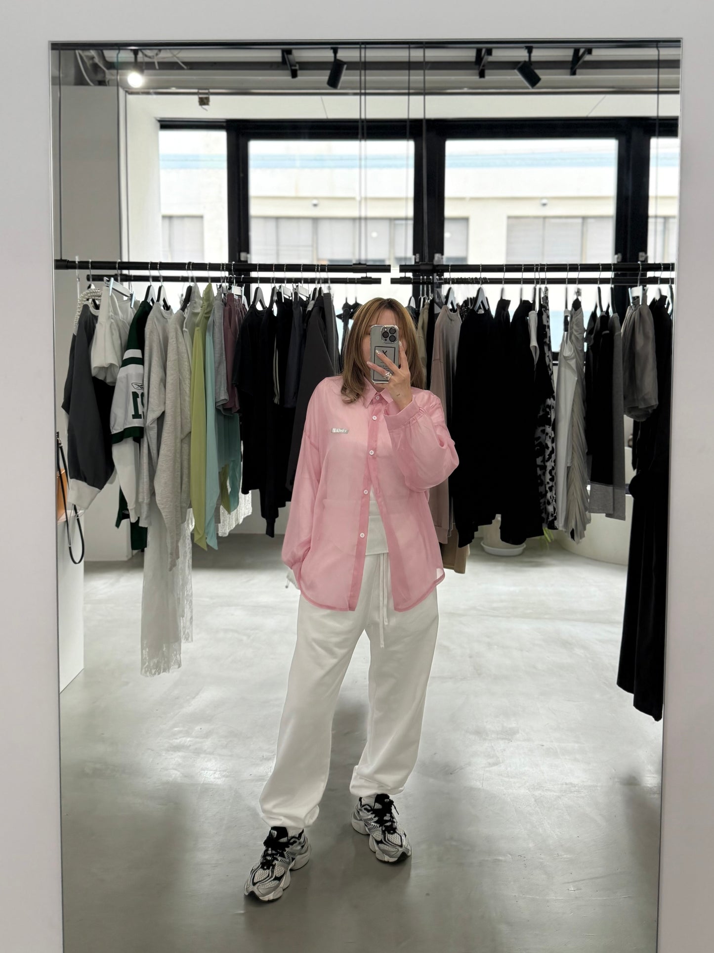 AIRY SHEER SHIRT "PINK"