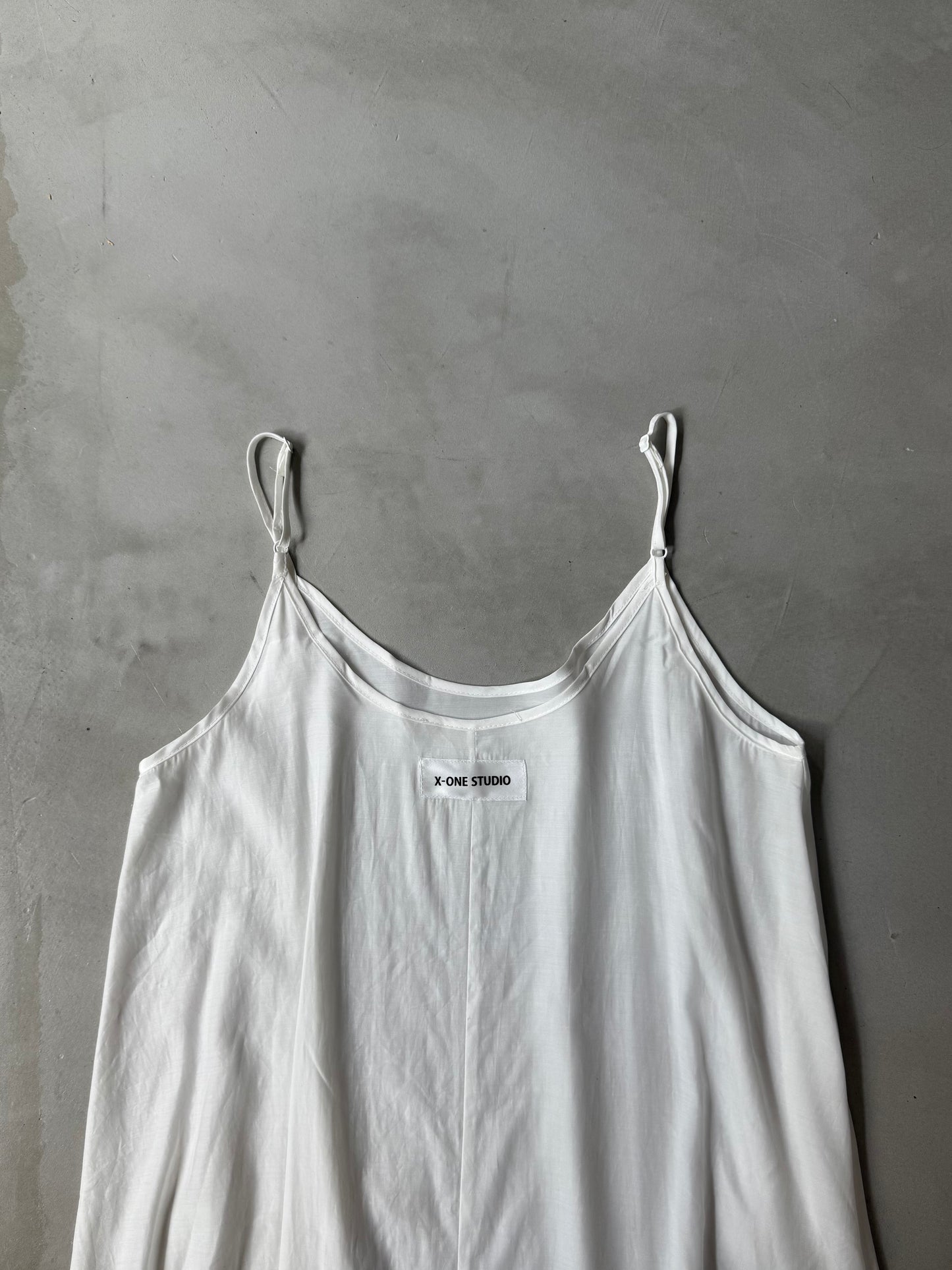 SATIN LONG DRESS "WHITE"