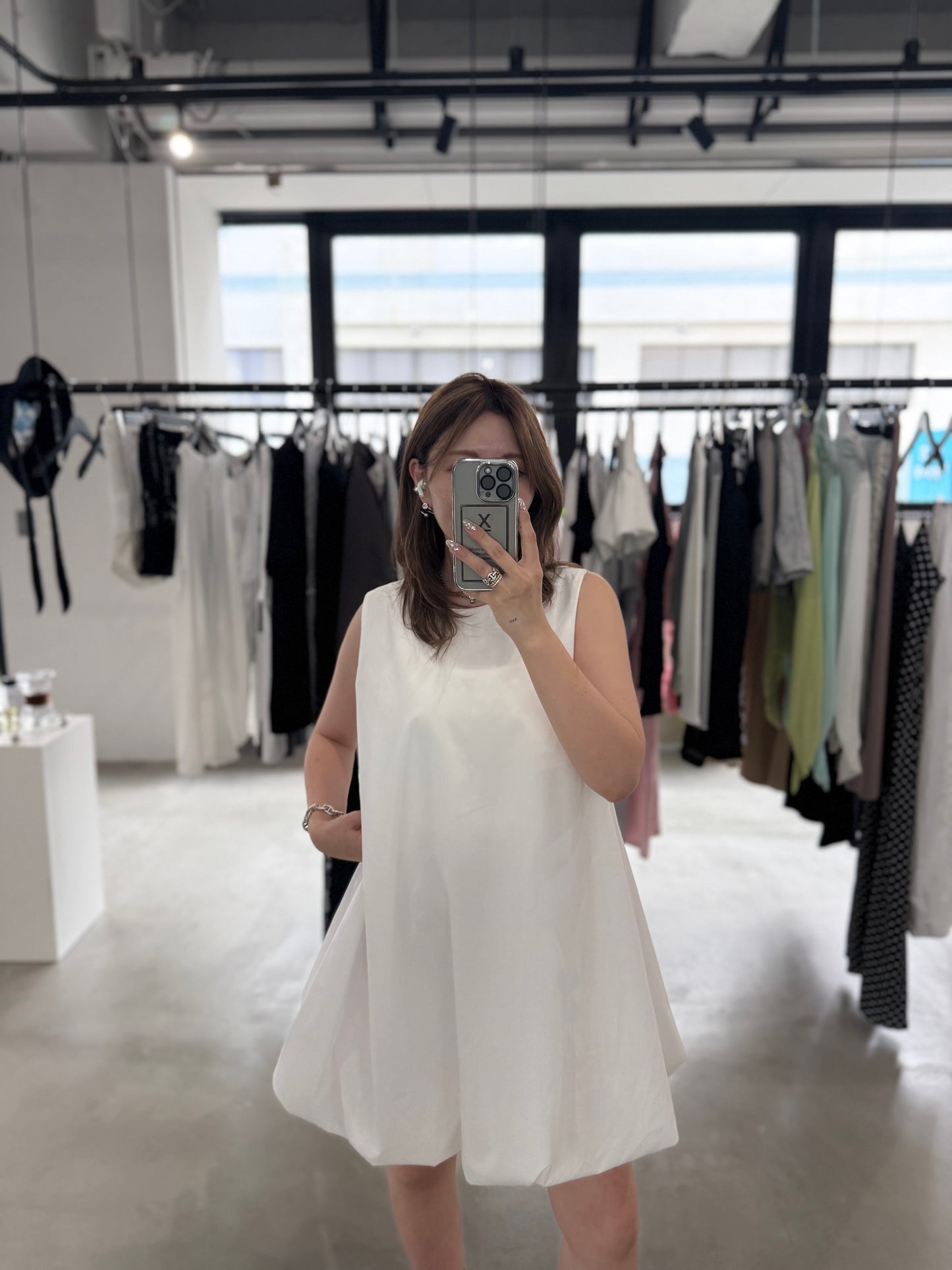 BALLON MINI DRESS "WHITE"