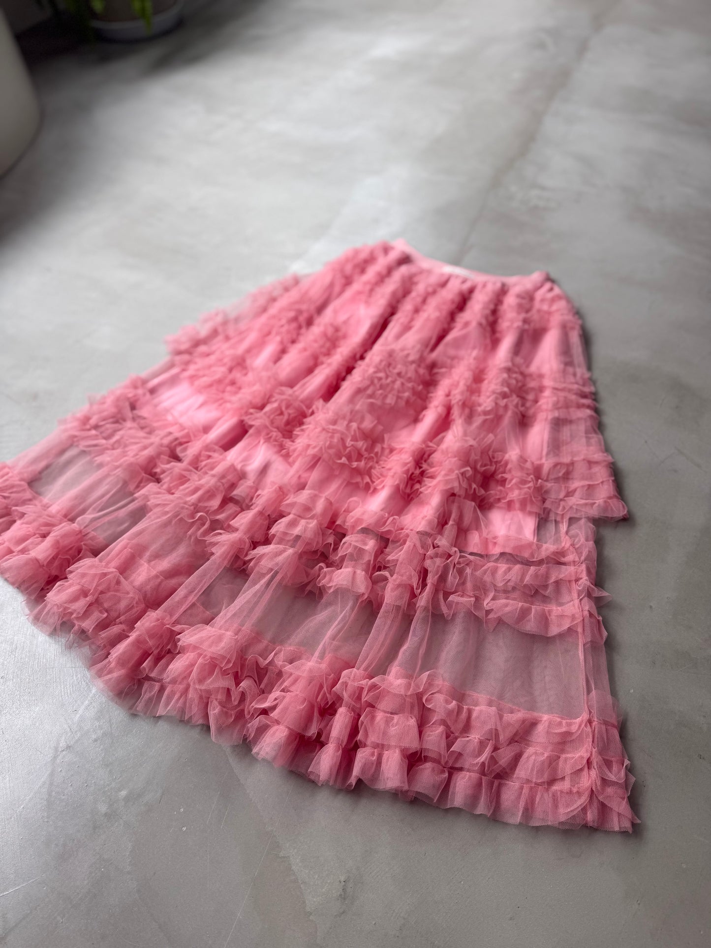 VOLUME TULLE SKIRT "PINK"