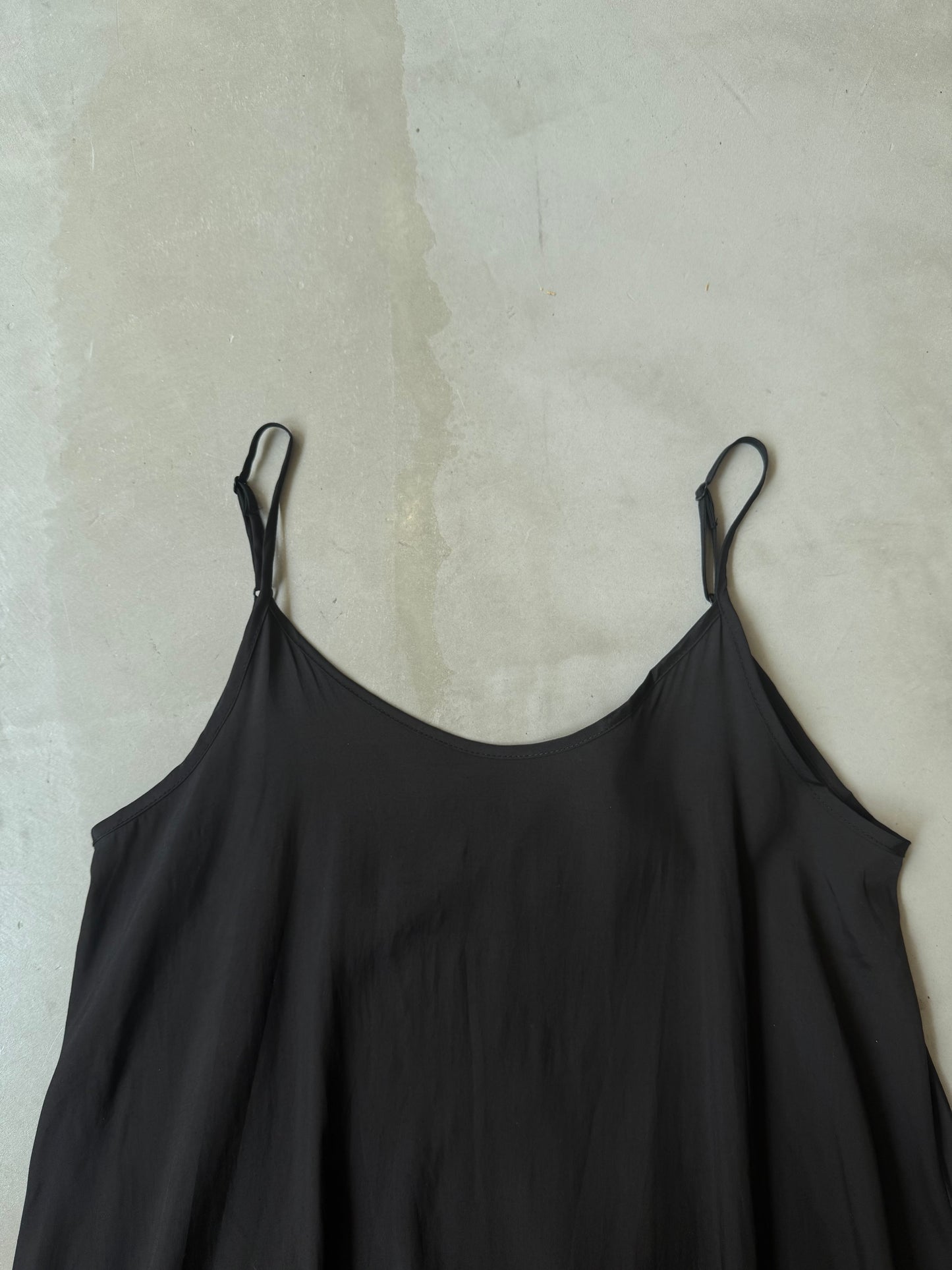 SATIN LONG DRESS "BLACK"
