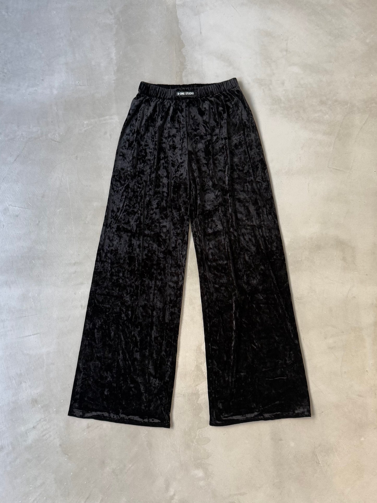 WIDE VELOURS PANTS "BLACK"