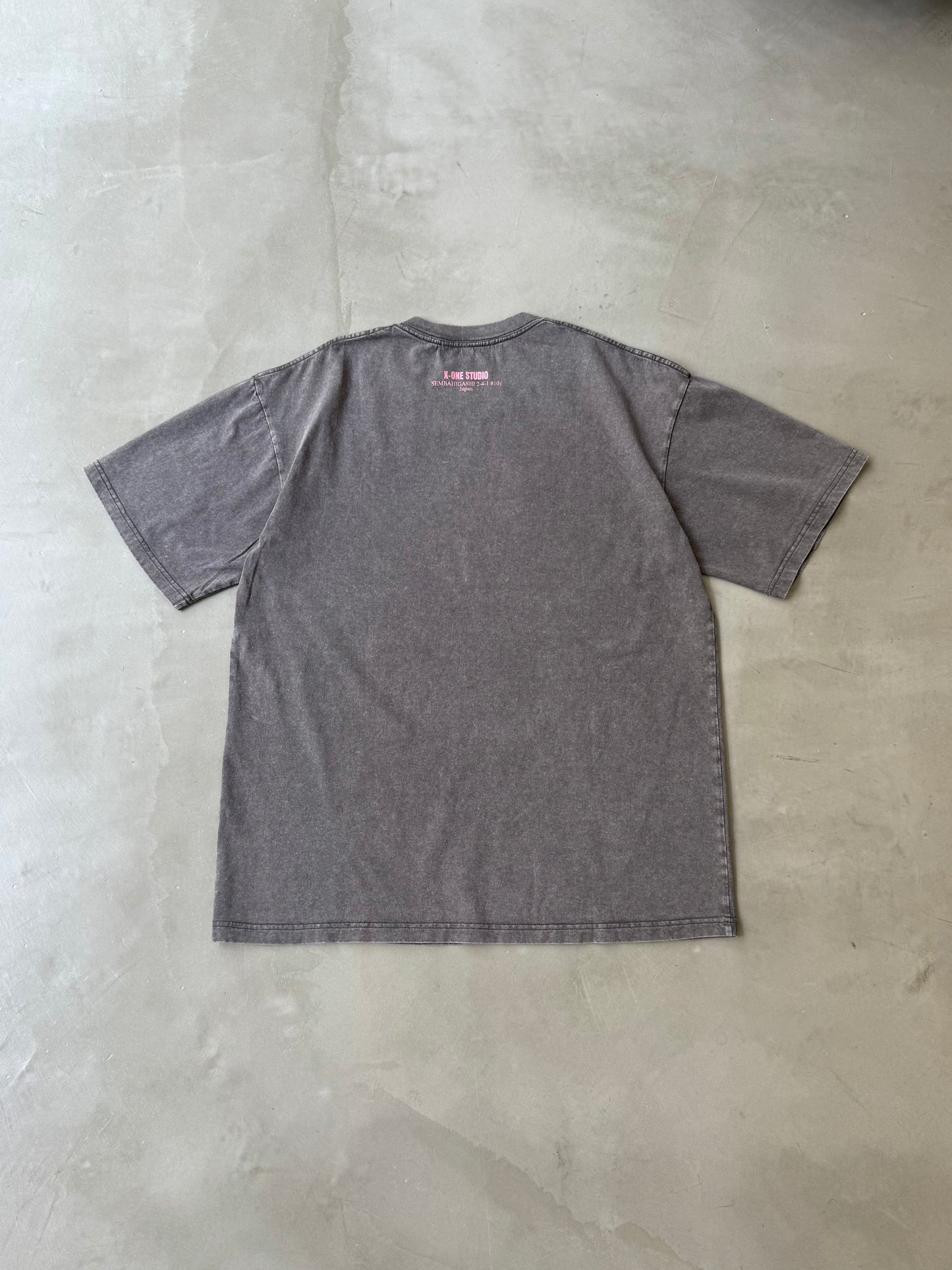 WASHED PRINT TEE "PINK"