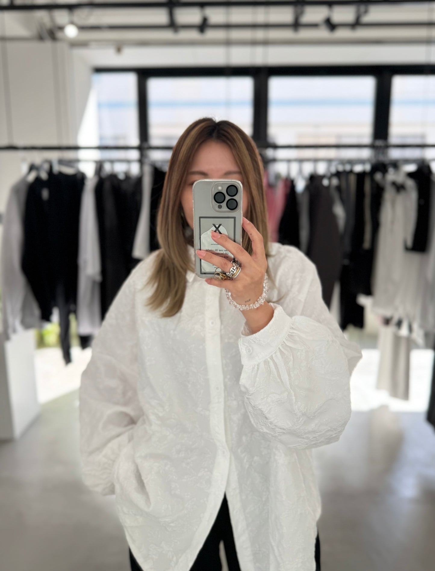 BALLOON SLEEVE SHIRT "WHITE"