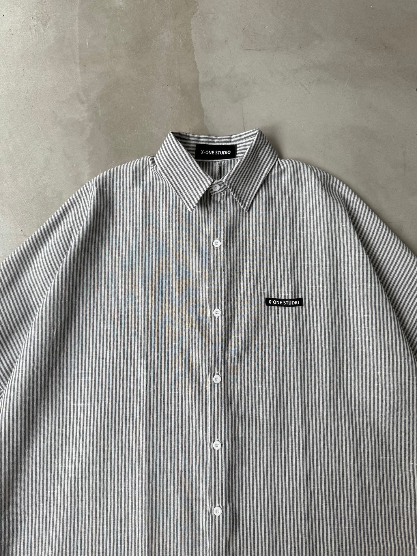 STRIPE LONG SHIRT "BLACK"