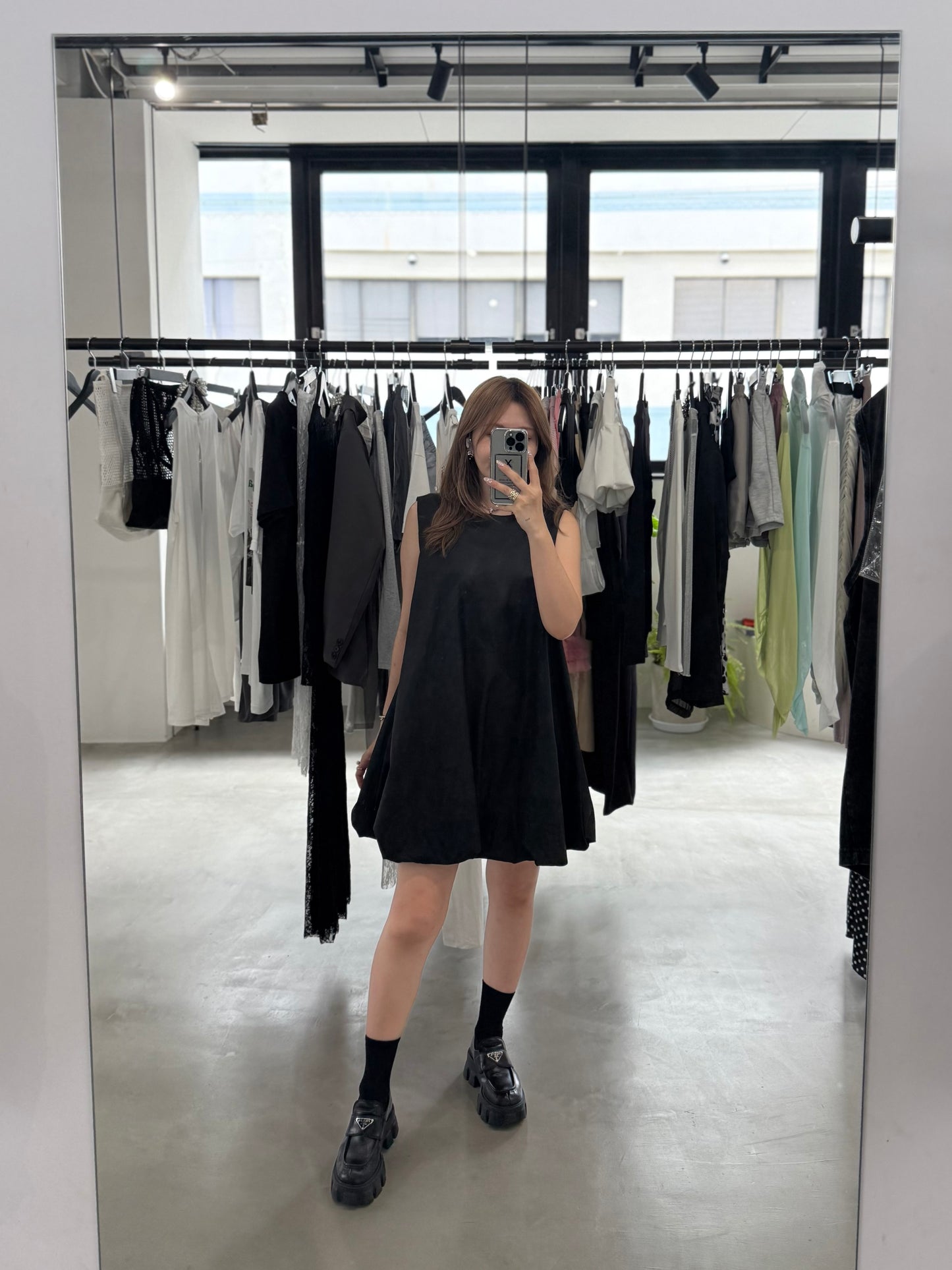 BALLON MINI DRESS "BLACK"