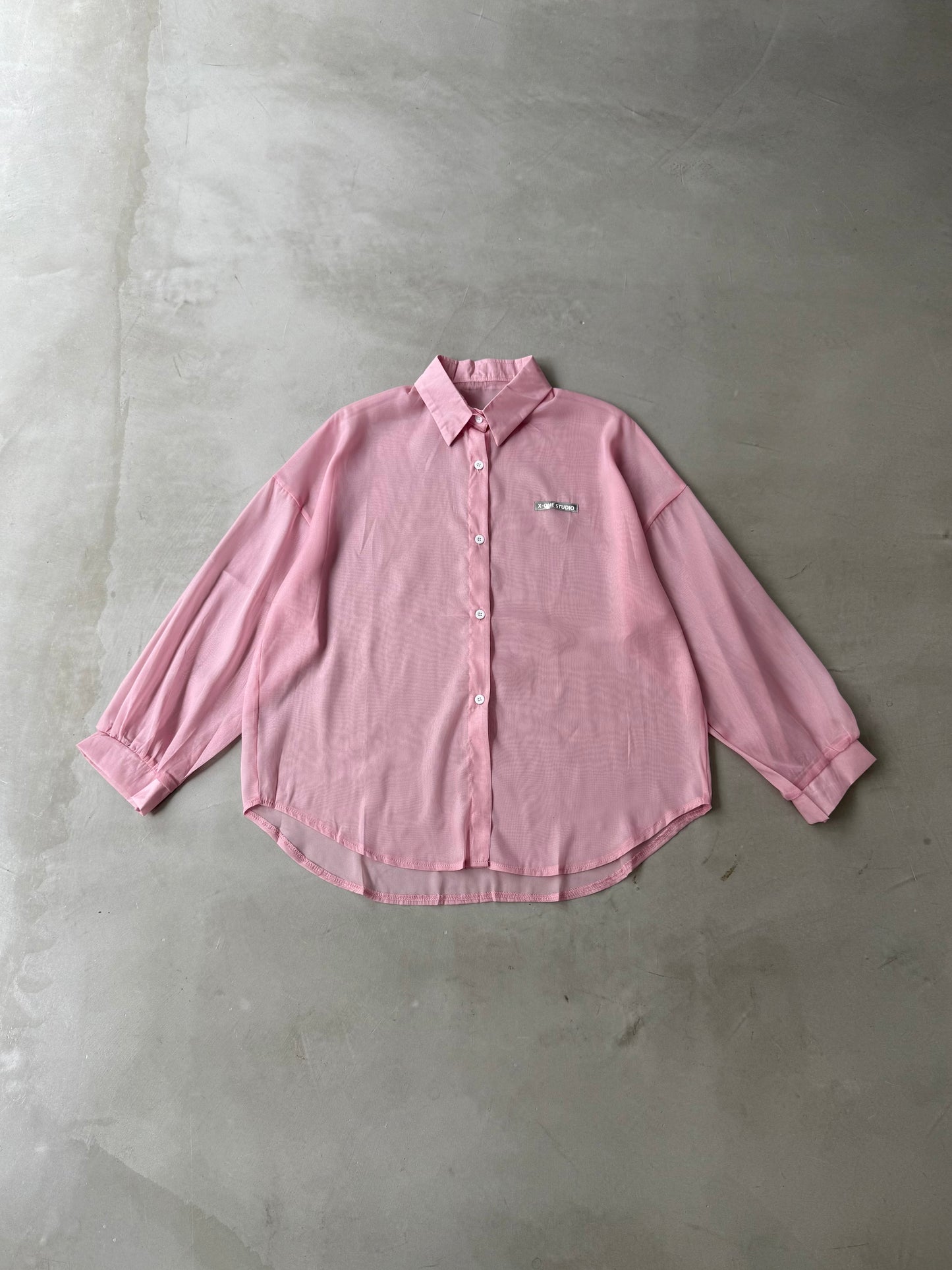 AIRY SHEER SHIRT "PINK"