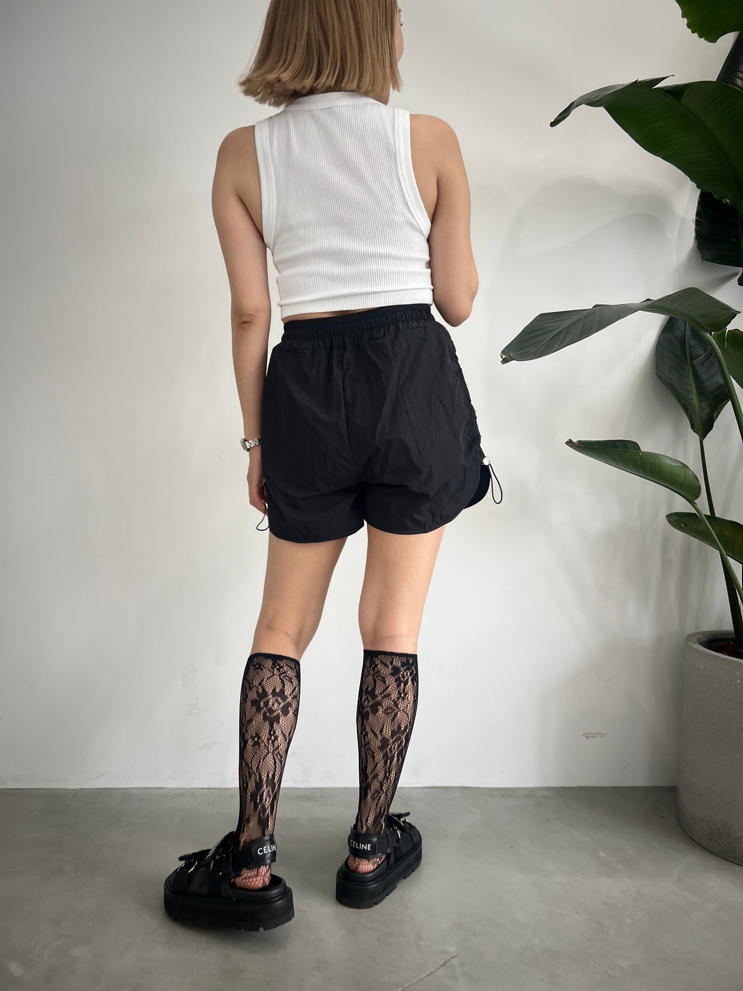 NYLON SHORT PANTS "BLACK"