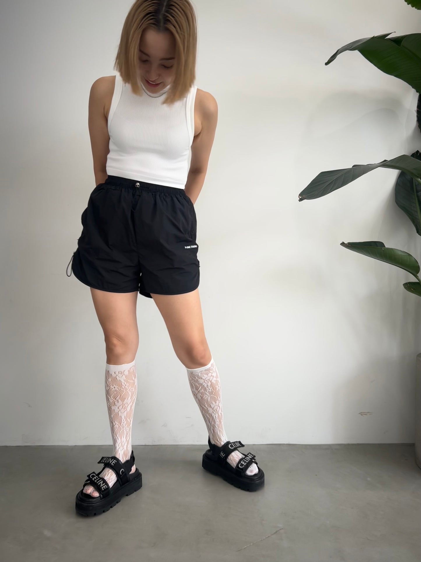 NYLON SHORT PANTS "BLACK"