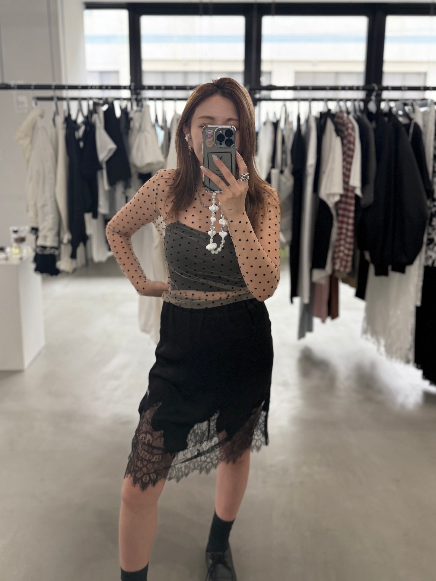 SKIN SHEER DOT "BEIGE"