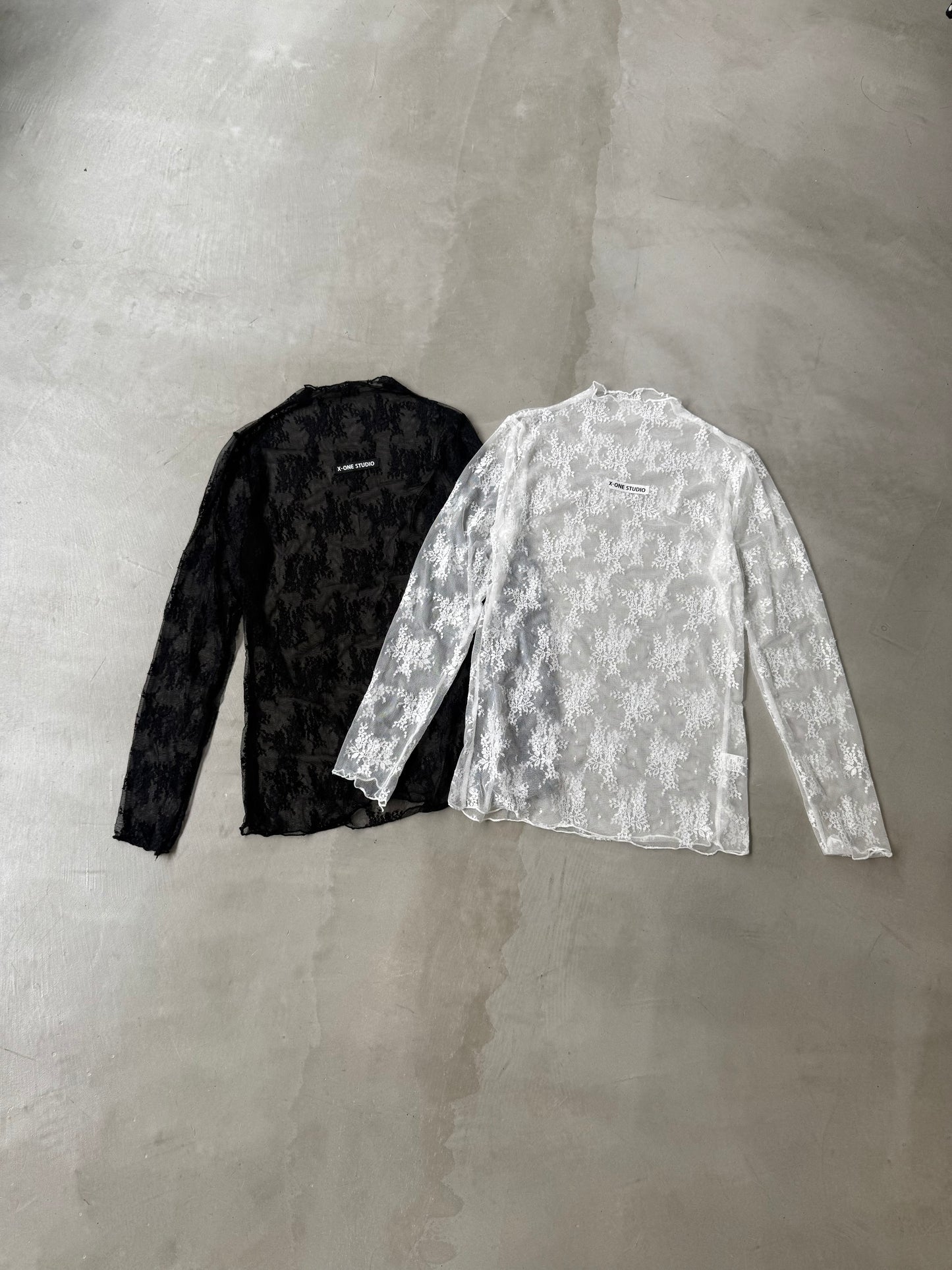 SHEER LACE TOP "BLACK"